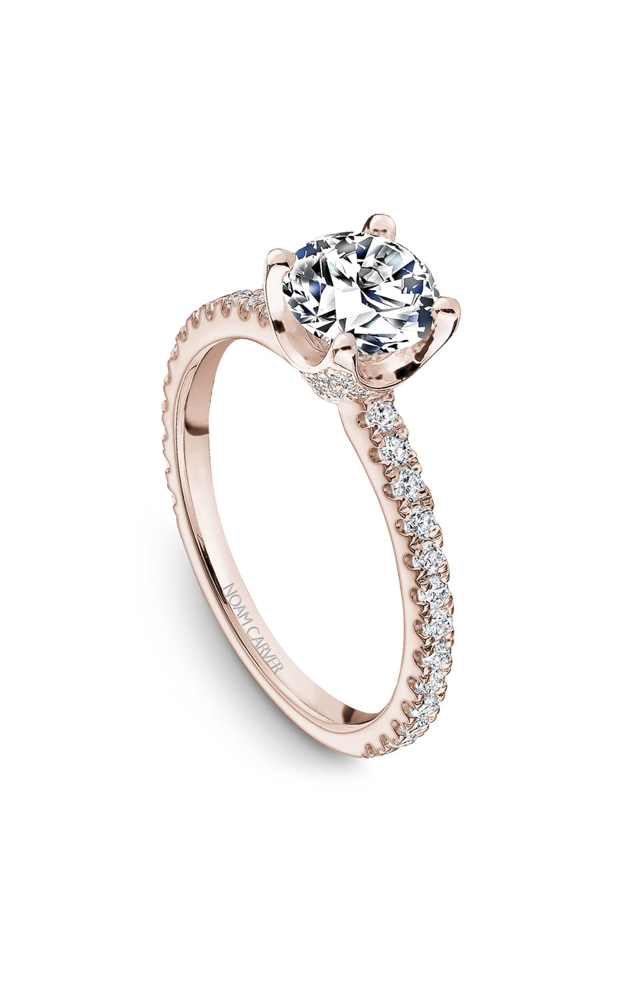 Noam Carver 14K White Gold Bridal Engagement Ring B027 08RA - Perfect for Proposals, Anniversaries & Wedding Bands