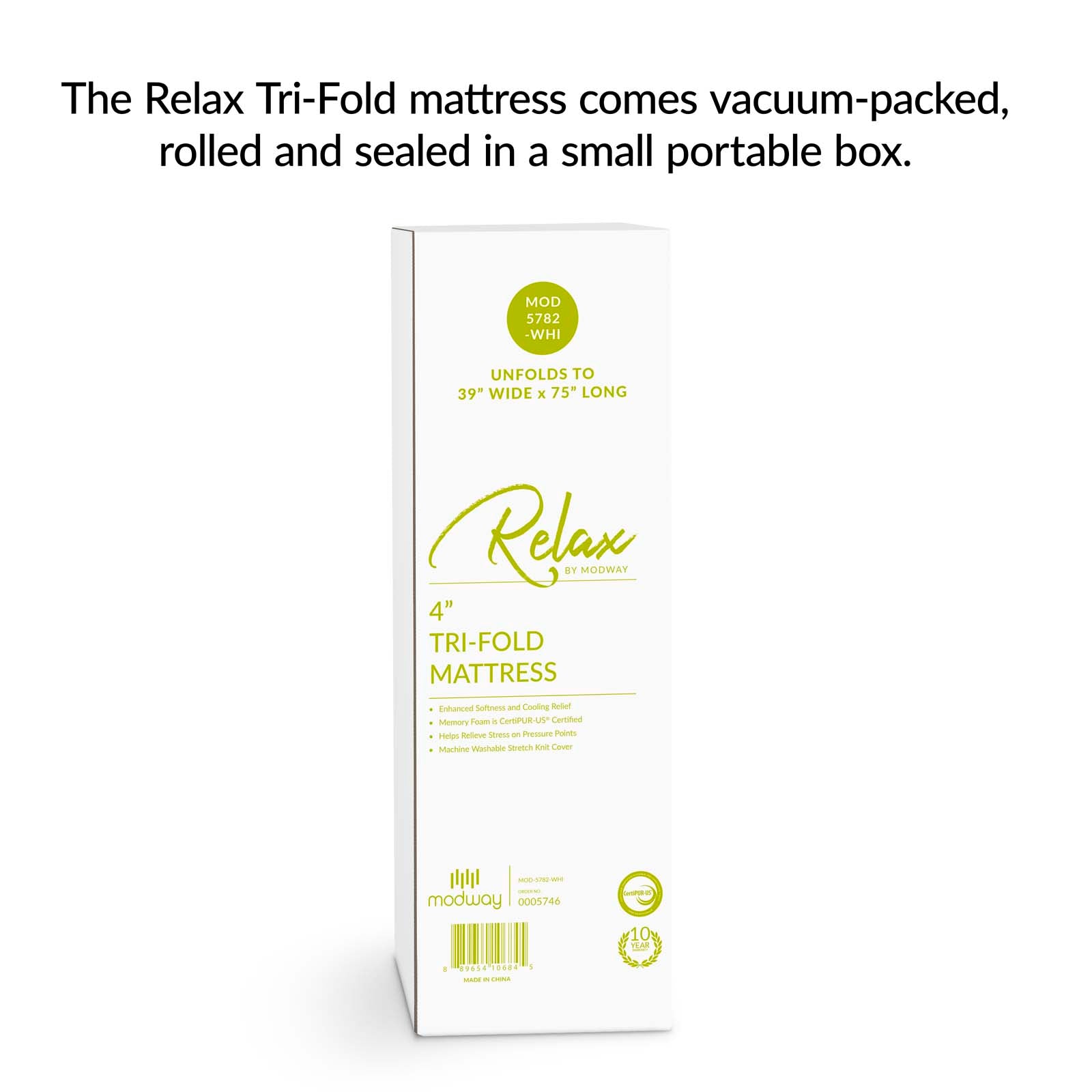 Tri Fold Mattress Topper 4 Inch Thick - 39