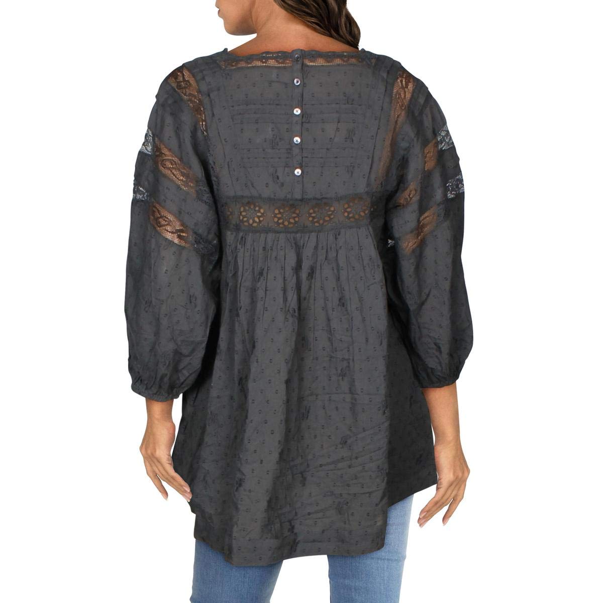 Free People Women's Azalea Lace Tunic Top - Boho Chic Blouse for Casual Wear, Date Night & Summer Outfits