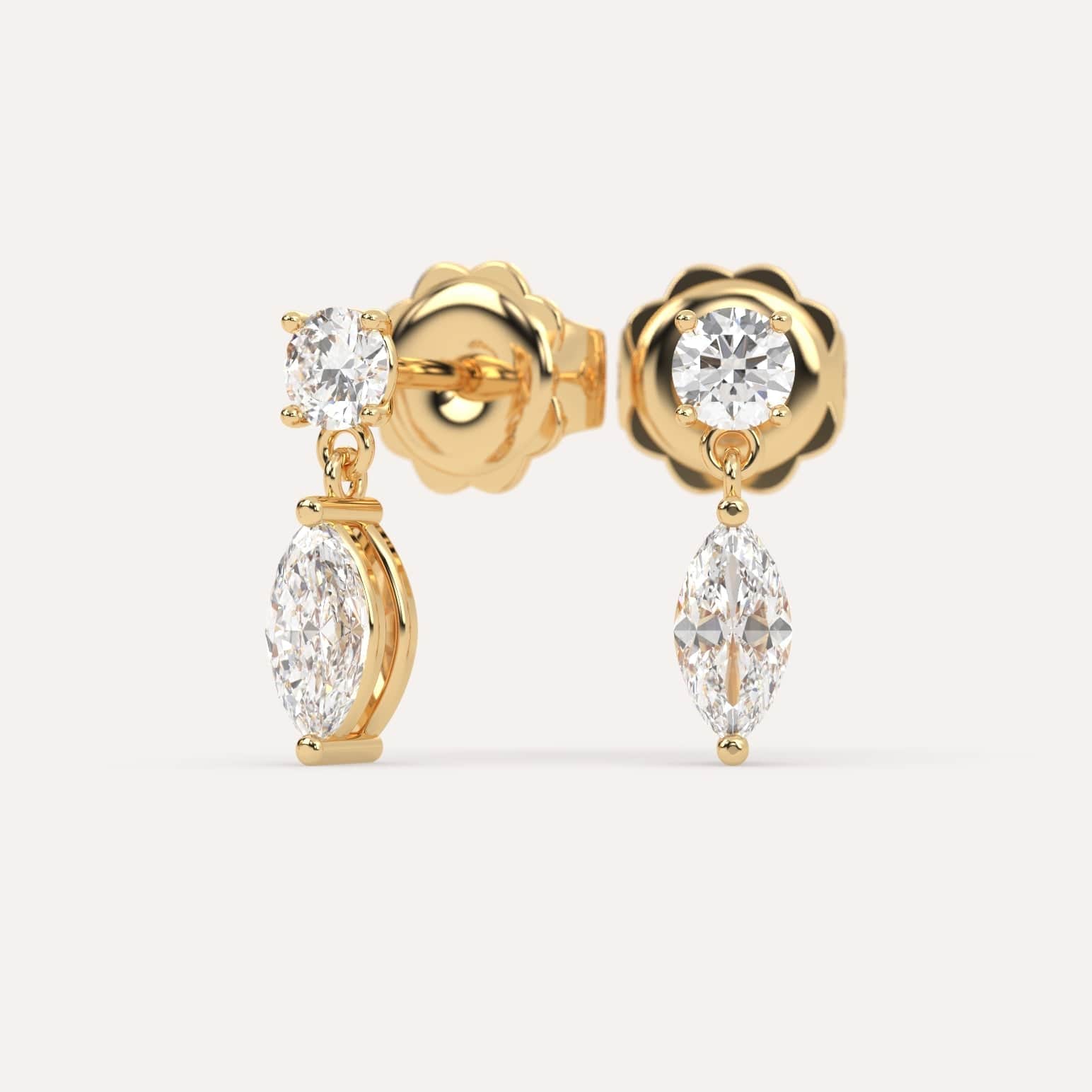 1 Carat Marquise Cut Diamond Drop Earrings - Dainty & Elegant Jewelry for Women - Perfect for Weddings, Anniversaries & Special Occasions