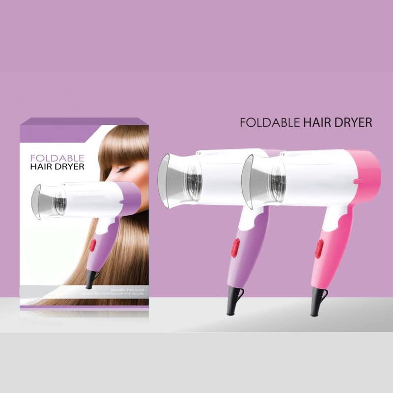 Drumstone Compact Hair Dryer with Foldable Handle - Lightweight Travel Hair Dryer for Salon-Quality Styling at Home & On The Go