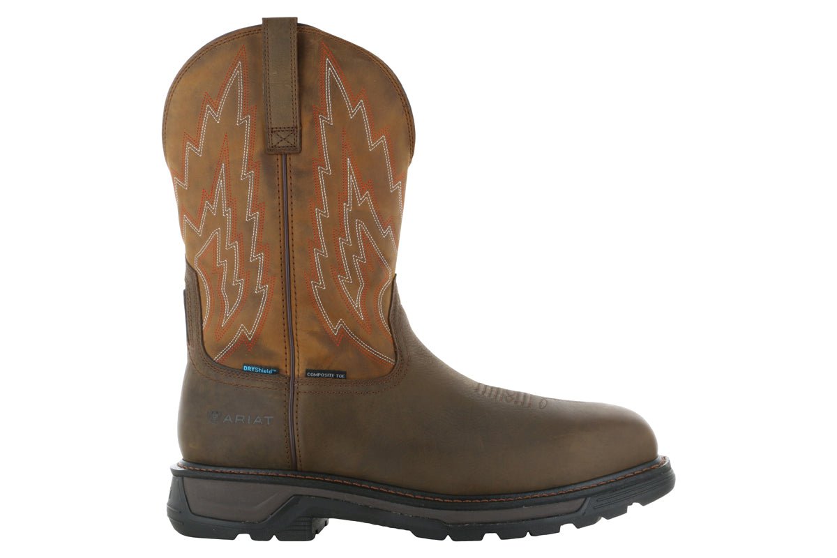 Ariat Big Rig Western Work Boots - Waterproof Composite Toe Safety Shoes for Men | Durable & Comfortable for Construction, Ranch Work & Outdoor Activities
