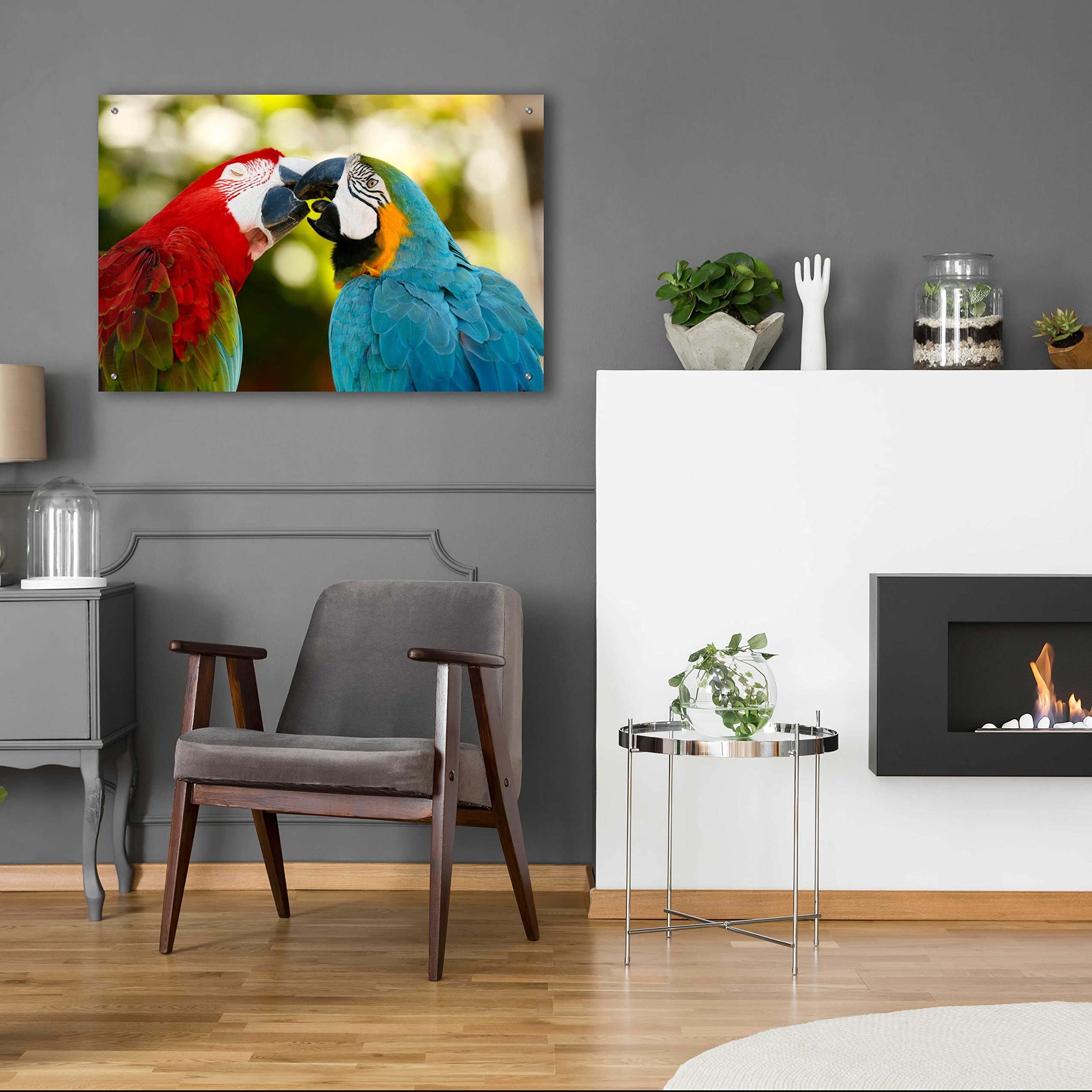 Epic Art 'The Kiss' by Mike Jones - Premium Acrylic Glass Wall Painting - 36x24 Inches - Romantic Home Decor for Living Room, Bedroom & Office