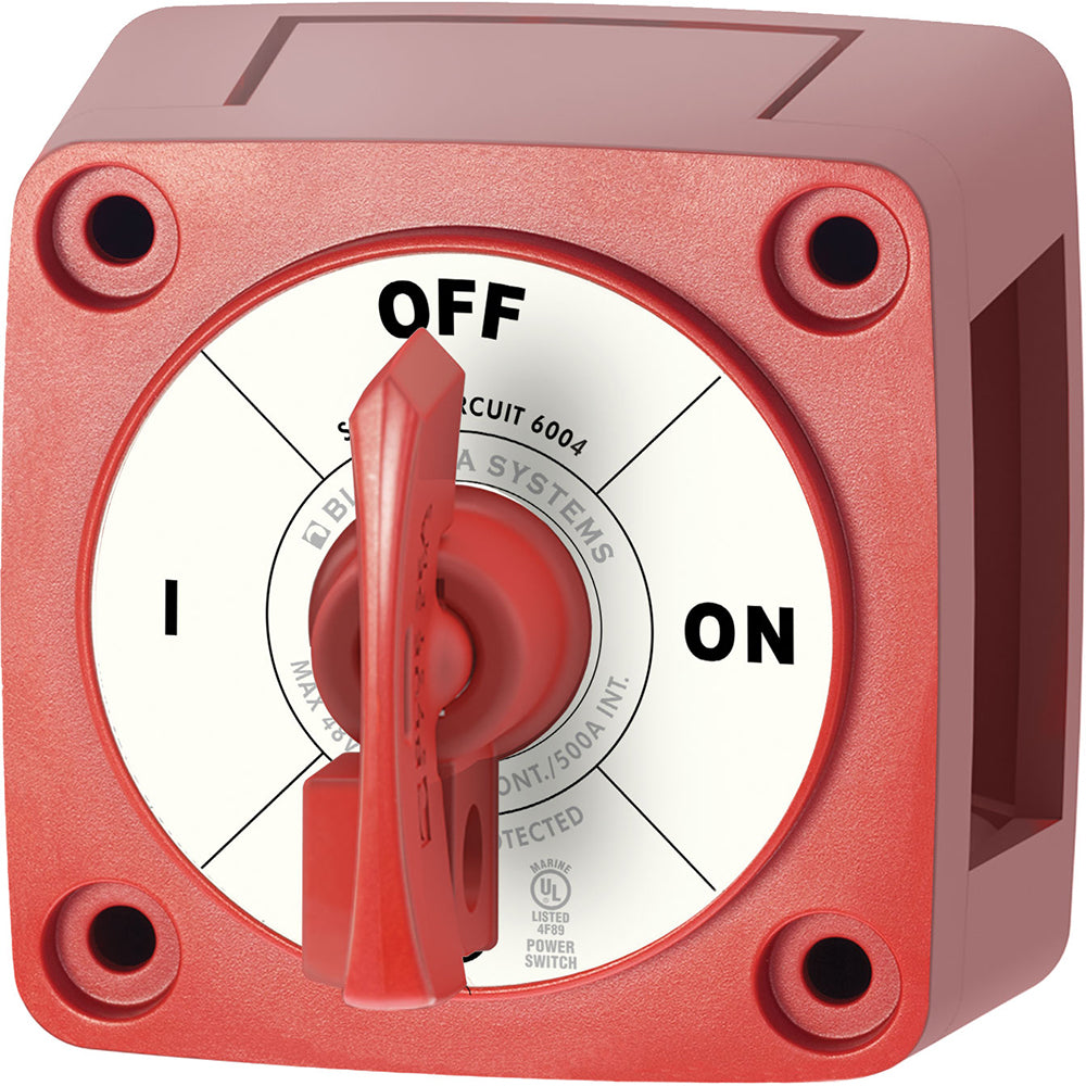 Blue Sea 6004 Single Circuit ON OFF Switch with Locking Key - Red Marine Grade Boat Battery Disconnect for RVs, Boats, and Off-Grid Power Systems