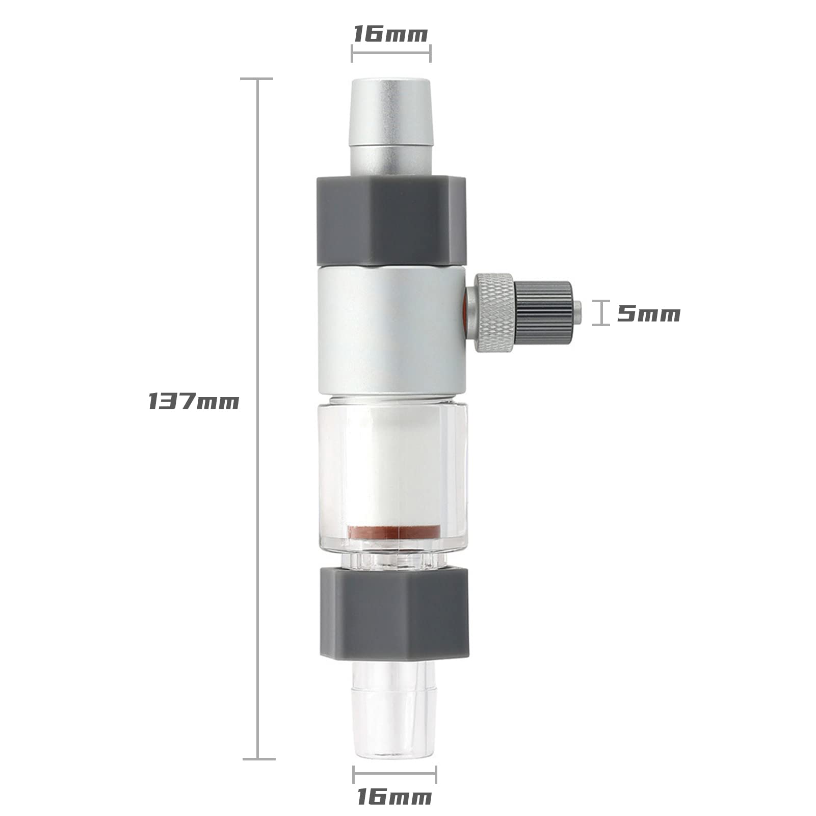 Premium CO2 Diffuser for Planted Aquariums - 16/22mm Inline Carbon Dioxide Atomizer with Bubble Counter - Enhance Plant Growth in Freshwater Fish Tanks - Ideal for Aquatic Plants & Nano Aquariums