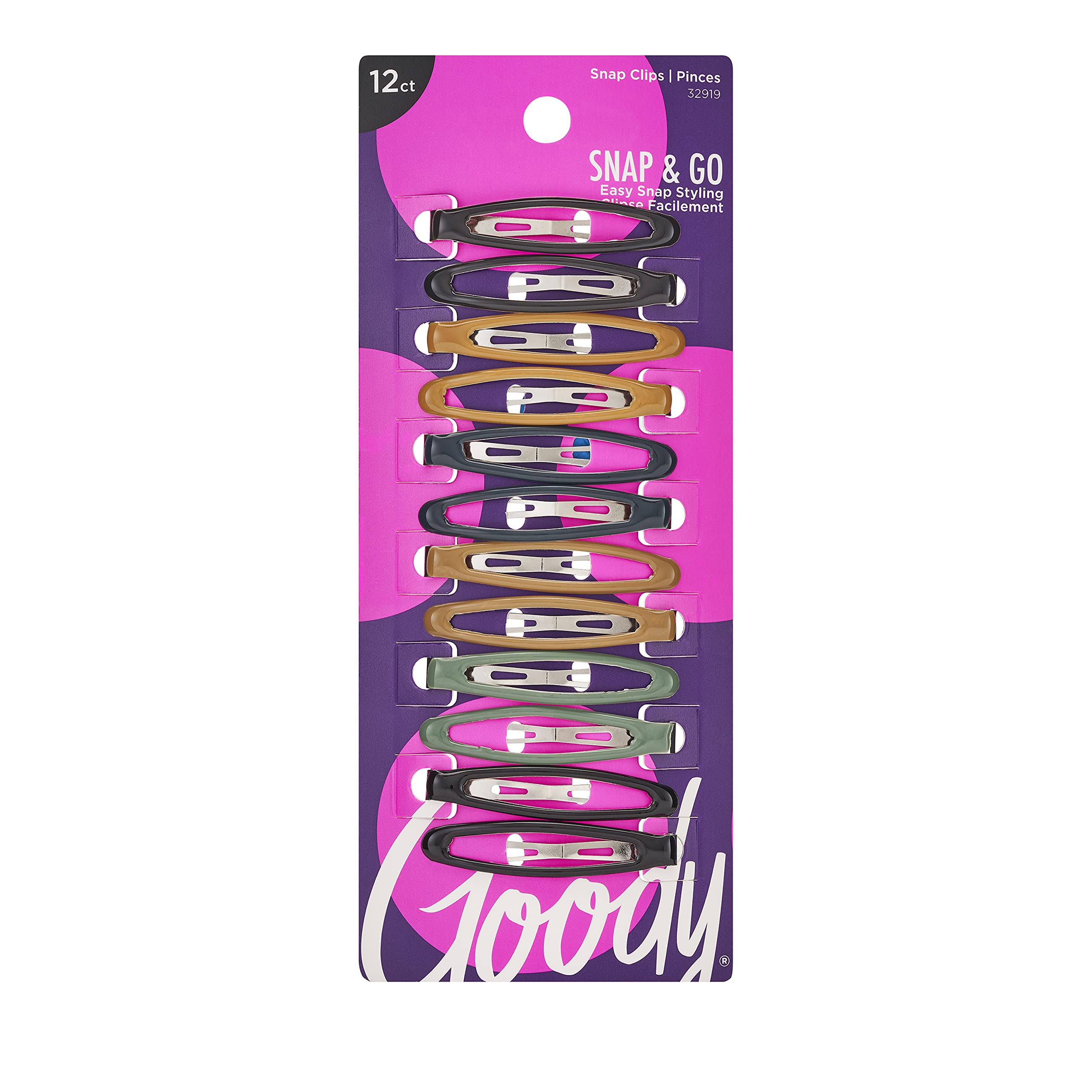 Goody Hair Clips for Women & Girls - 12 Pack Assorted Colors (Style #32919) - Perfect for School, Work, and Everyday Hair Styling