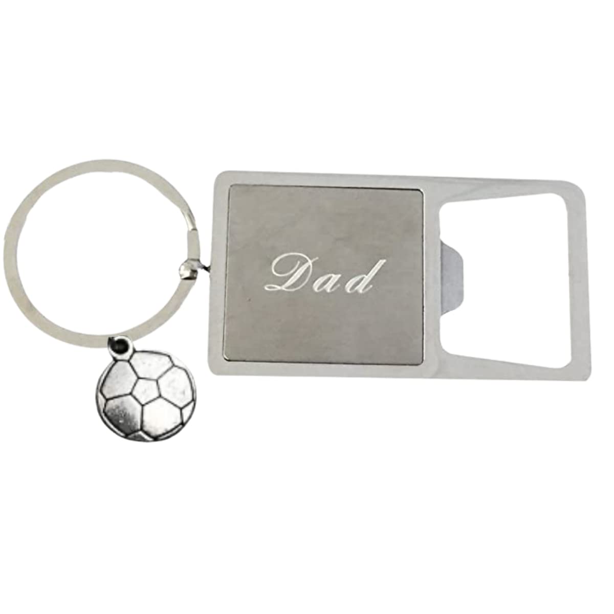 Soccer Dad Stainless Steel Bottle Opener Keychain - Father's Day Gift, I Love You Dad Keychain - Perfect for BBQ, Tailgating & Sports Events
