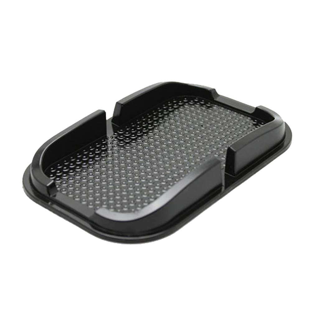 Non-Slip Silicone Car Phone Holder - Dashboard Mount for Smartphones & GPS Devices - Universal Anti-Slip Mat for iPhone, Samsung, Pixel (Black) - Perfect for Commuting, Road Trips & Hands-Free Driving