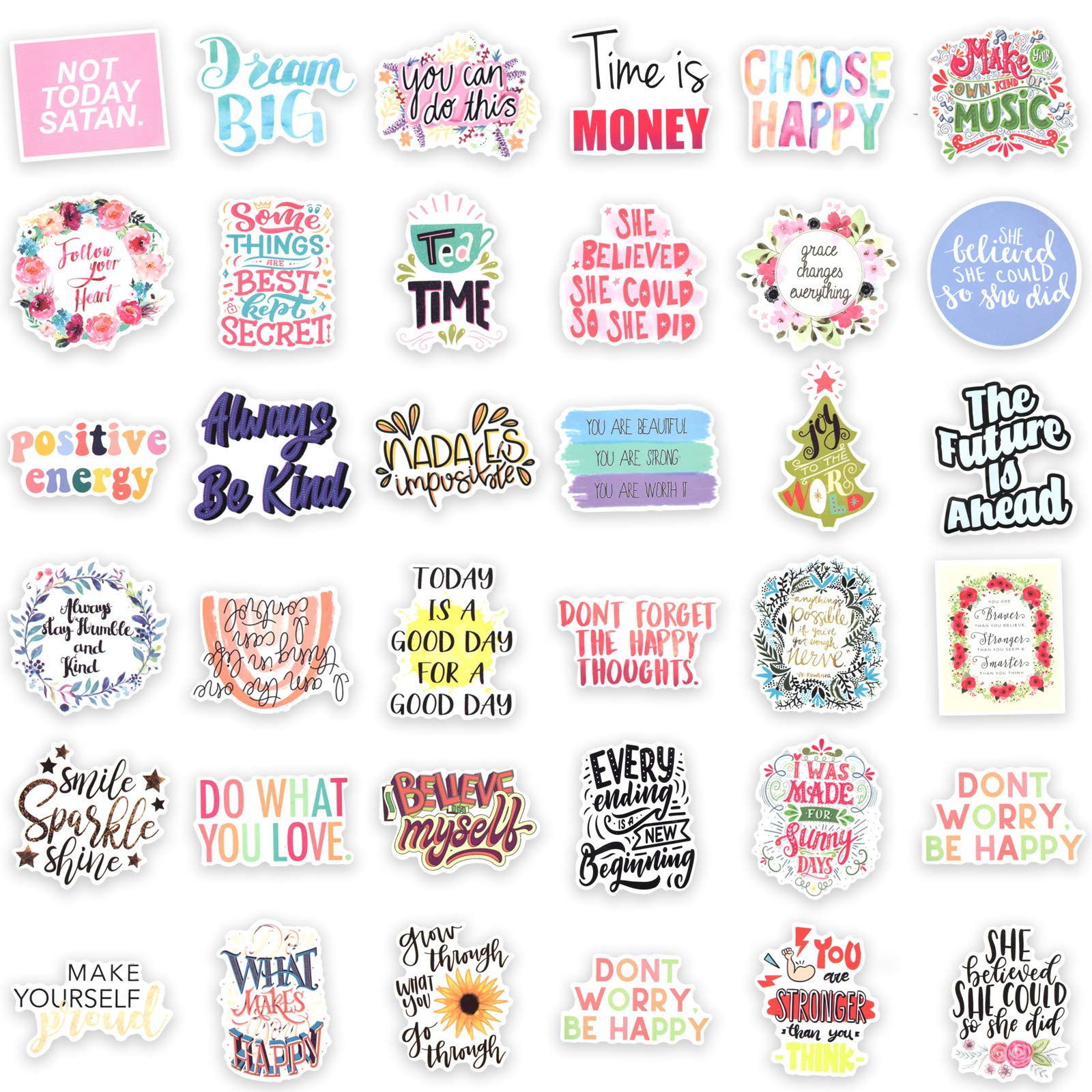100 PCS Inspirational Quote Stickers - Motivational Stickers for Adults, Teens & Students - Positive Affirmation Stickers for Vision Board, Journaling, Scrapbooking, Water Bottles & Laptop Decoration - Perfect for Daily Inspiration & Self-Care