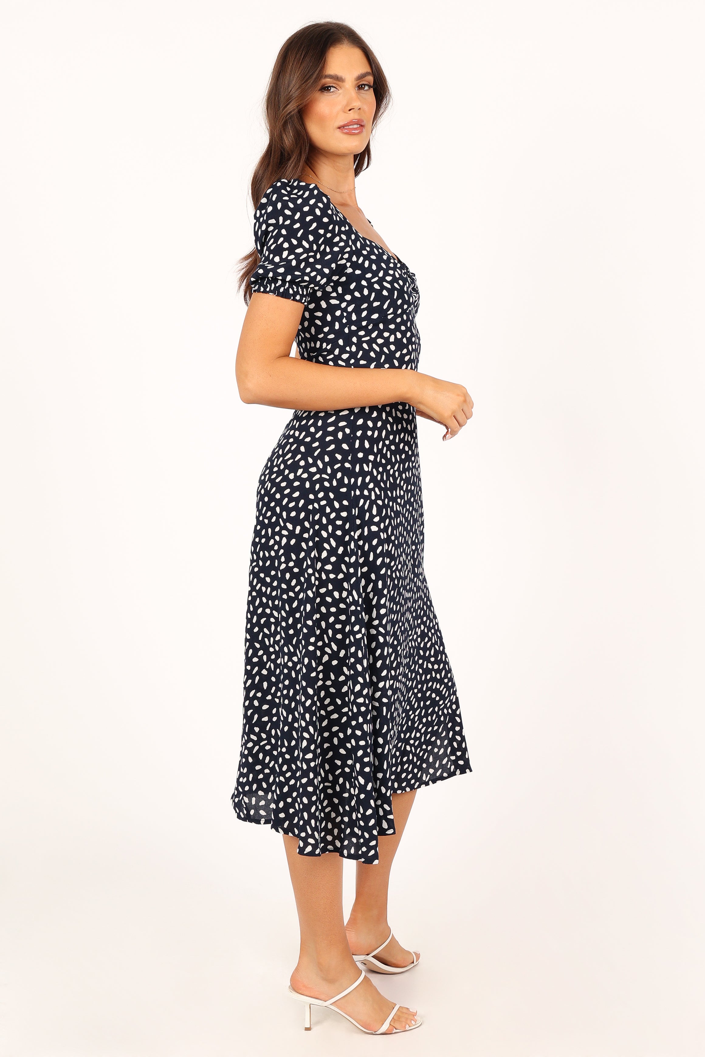 Franklin Navy Print Dress - Elegant Floral Summer Dress for Women | Perfect for Casual Outings, Office Wear & Special Occasions