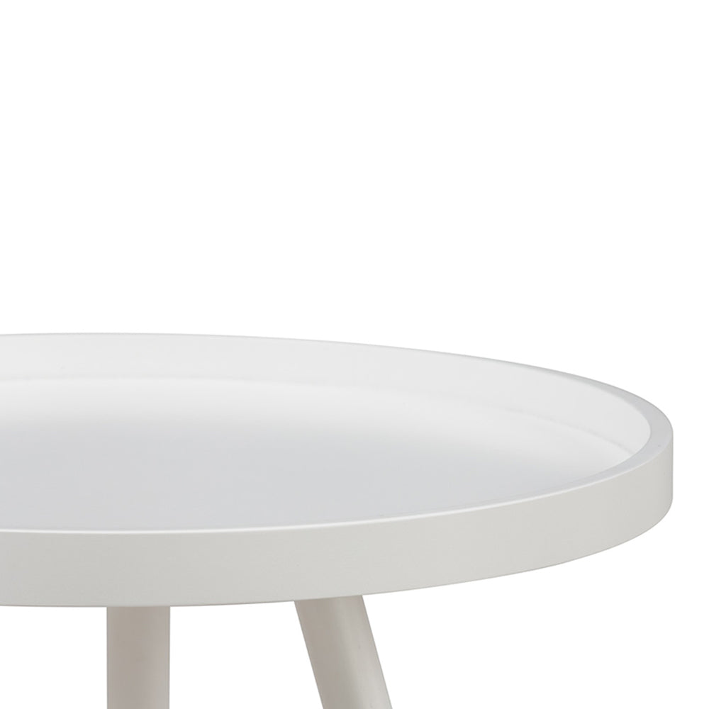 Mika Round Tray Side Table - Modern Wooden Coffee Table with Handles for Living Room, Bedroom, or Patio - Perfect for Holding Drinks, Books, and Decor