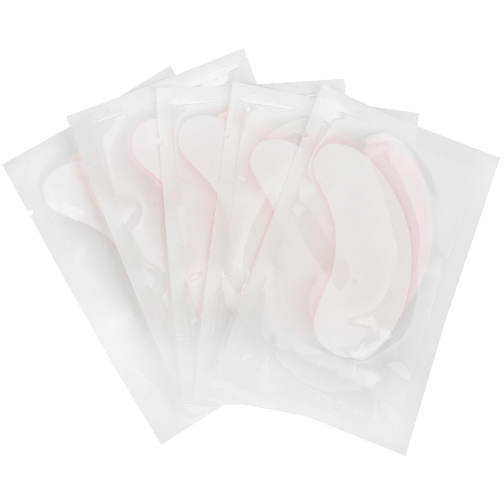 100 Pairs Hydrogel Under Eye Patches - Lint-Free Eyelash Extension Pads for Dark Circles & Puffiness - Transparent/Pink - Perfect for Spa, Salon & At-Home Beauty Care