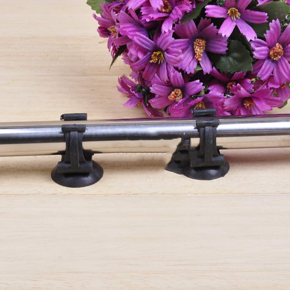 2 Pack Black Suction Cup Fish Tank Heater Holder with Rubber Clip for Aquarium Airline Tubing - Secure Glass Heater Mount for Freshwater & Saltwater Tanks - Pet Fish Supplies for Home & Office Aquariums