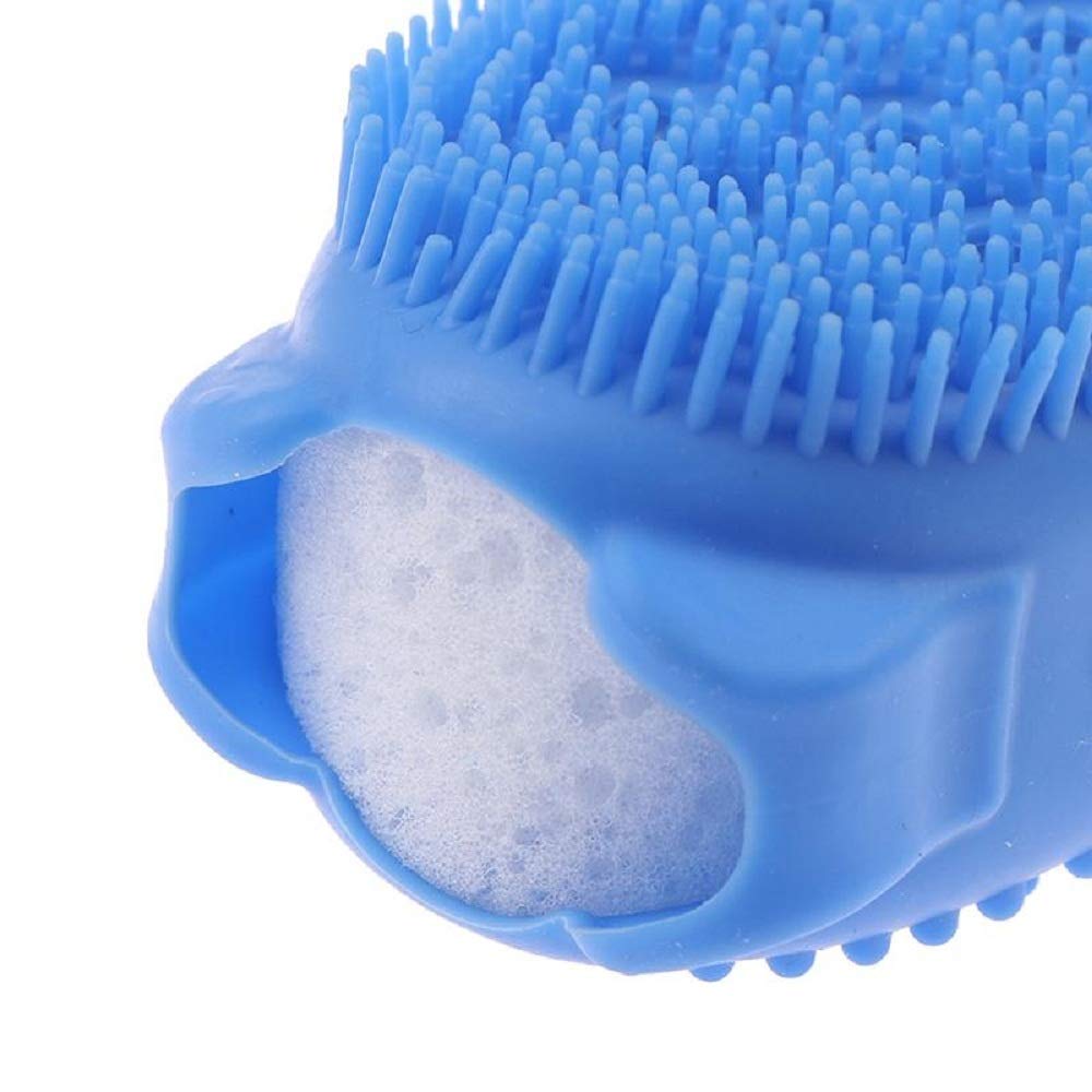 Kytaste Soft Silicone Bath Shower Massage Body Wash Brush - Exfoliating & Cleansing Shampoo Brush with Silica Bubbles (Multi-Color) for Spa, Home & Travel Use