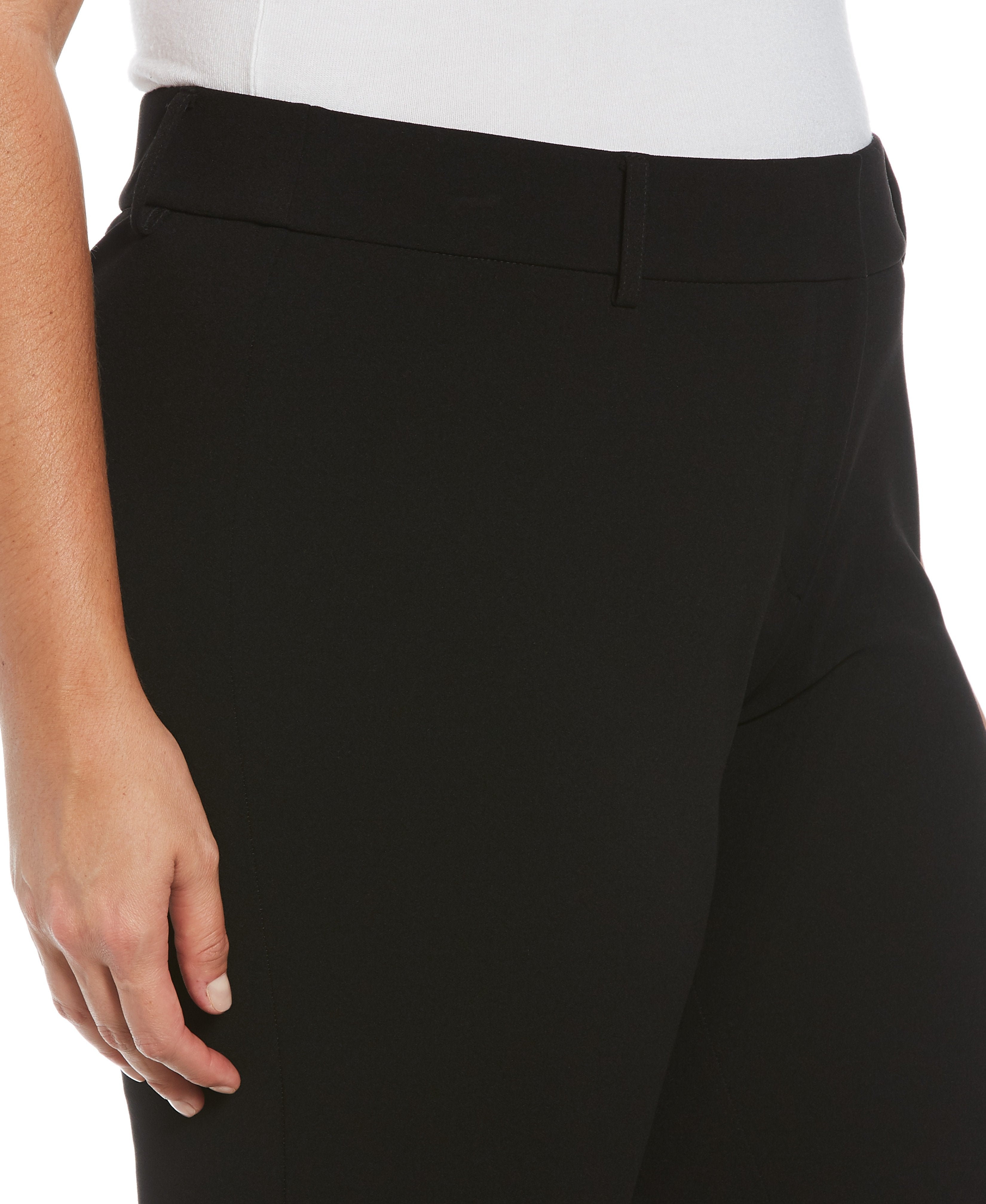 Plus Size Stretch Crepe Pants for Women - Classic Fit Comfortable Trousers for Work, Office & Casual Wear