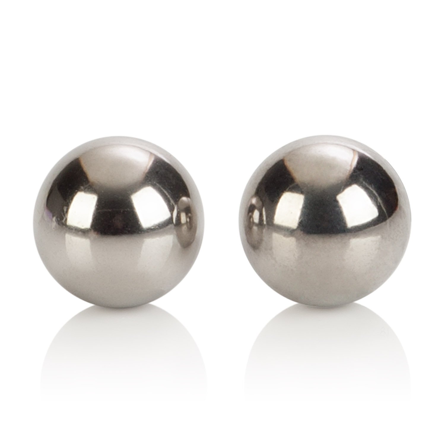 CalExotics Weighted Kegel Balls for Women - Metallic Ben Wa Balls Pelvic Floor Exerciser - Strengthen Bladder & Enhance Orgasms - Silver Sex Toy for Intimate Fitness & Pleasure - Perfect for Home Use, Couples Play & Postpartum Recovery