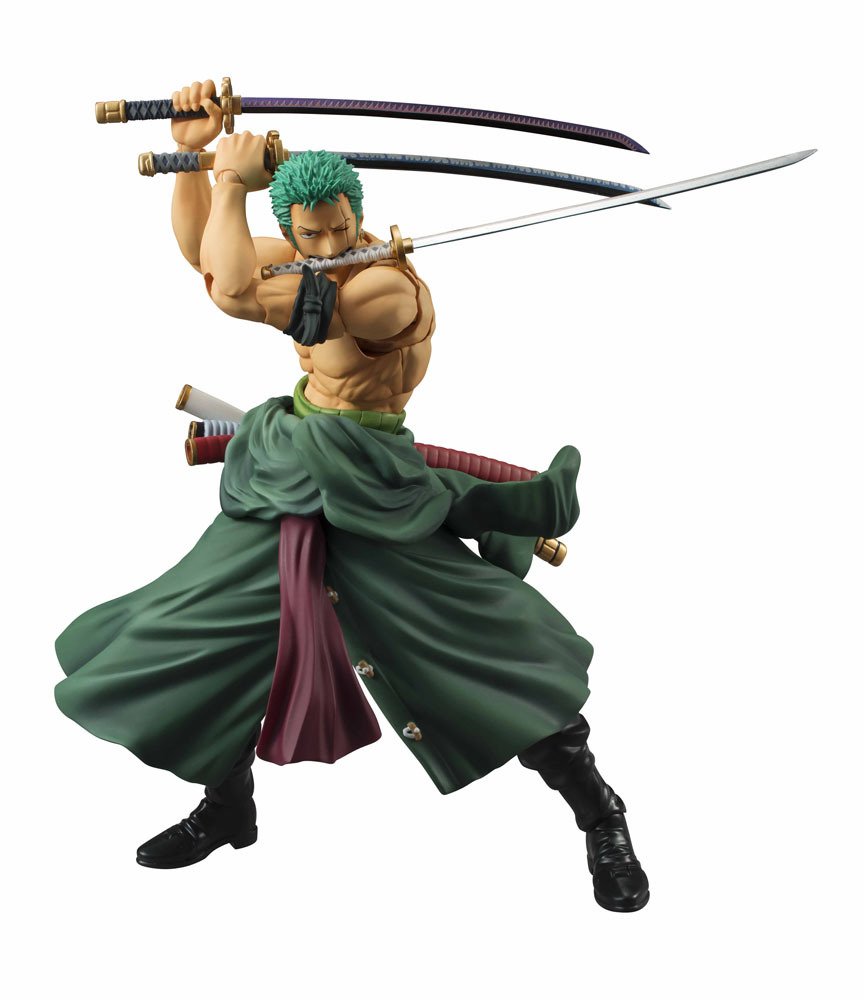 Megahouse One Piece: Roronoa Zoro Variable Action Heroes PVC Figure - Anime Collectible for Display & Decoration - Perfect for Fans, Gifts & Home Office Decor