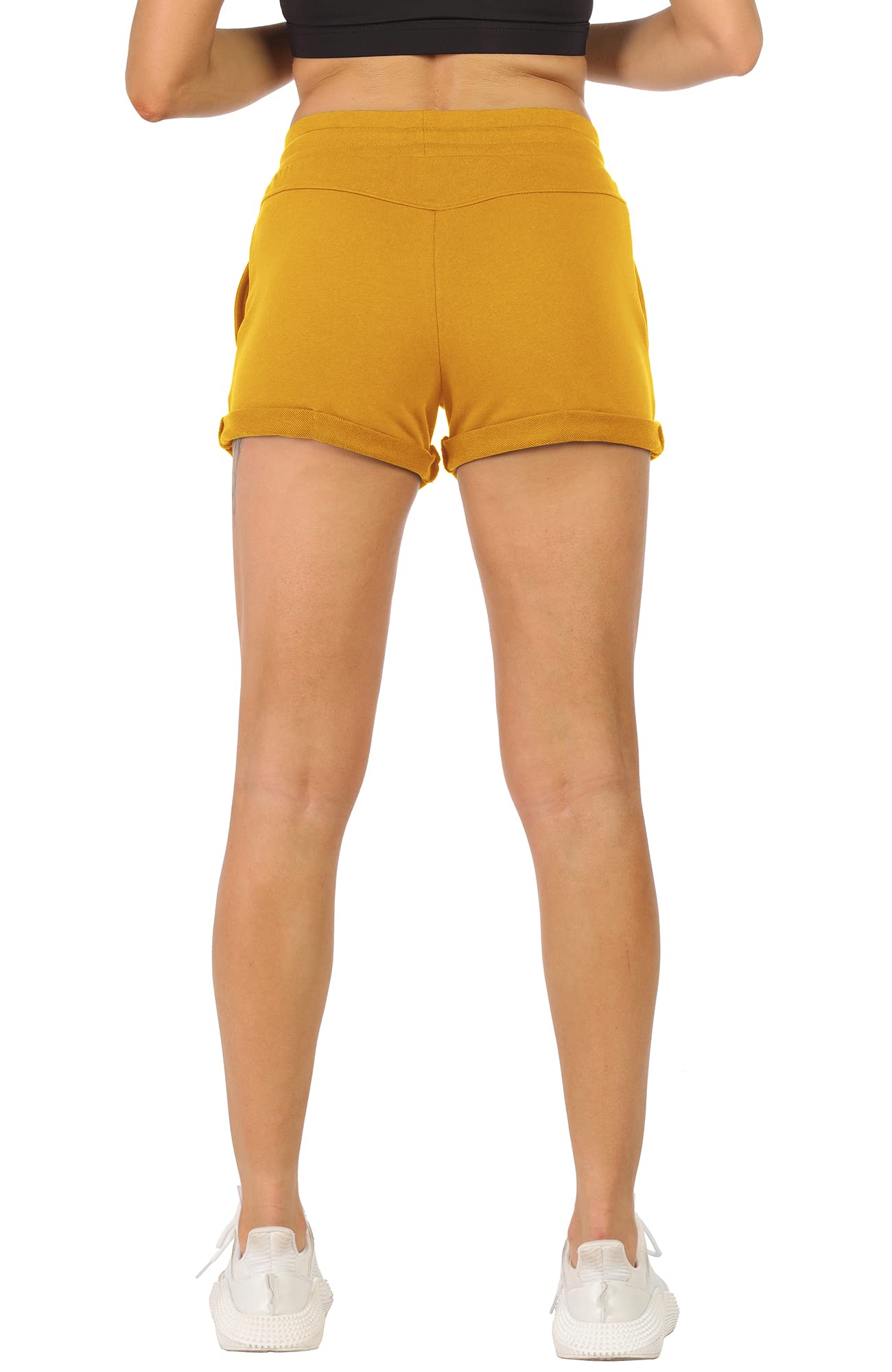 Icyzone Women's Workout Lounge Shorts - Breathable Cotton Athletic Running Jogging Sweat Shorts for Yoga, Gym, and Casual Wear