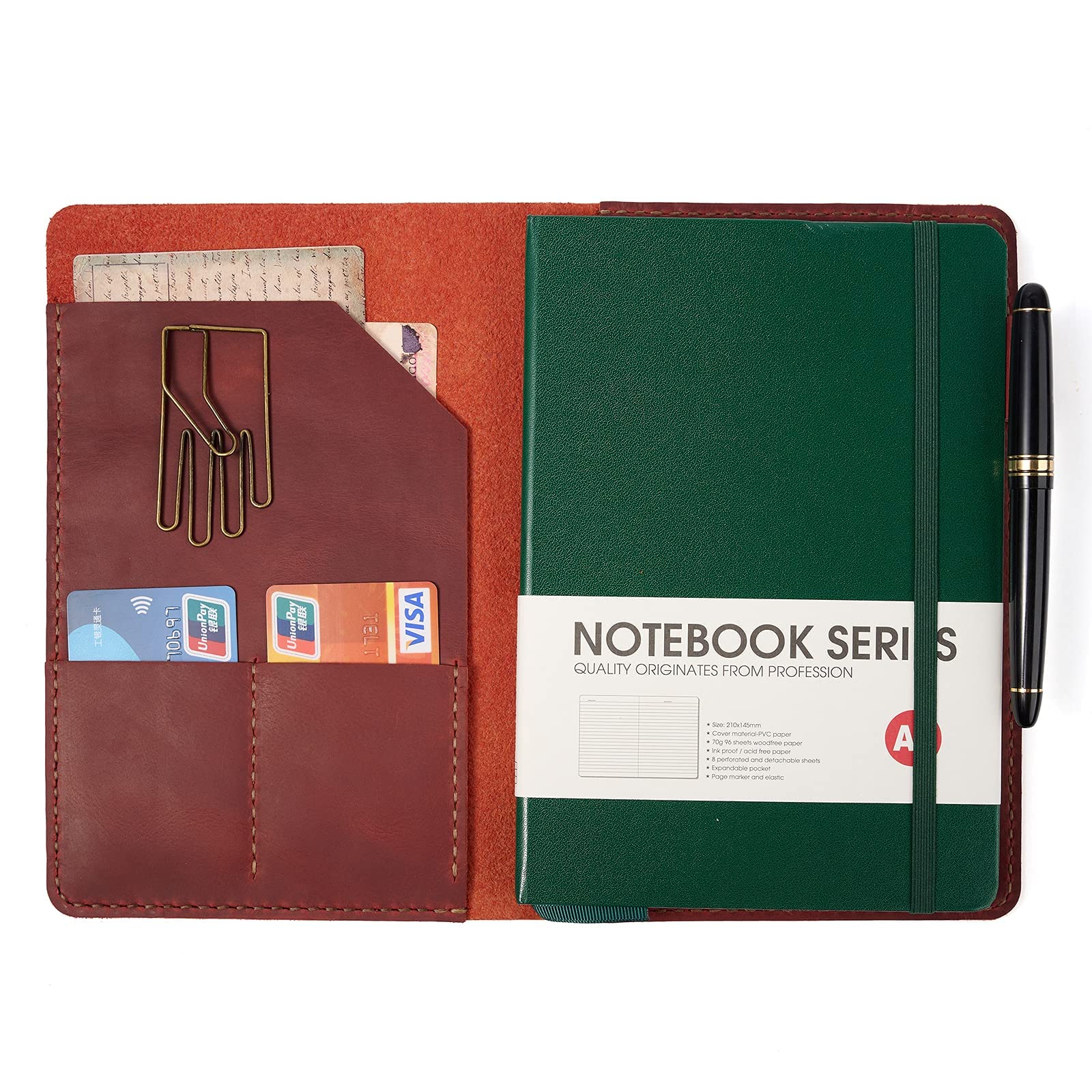 Handmade Soft Leather Notebook Cover for A5 Moleskine & Hardcover Notebooks - 8.3