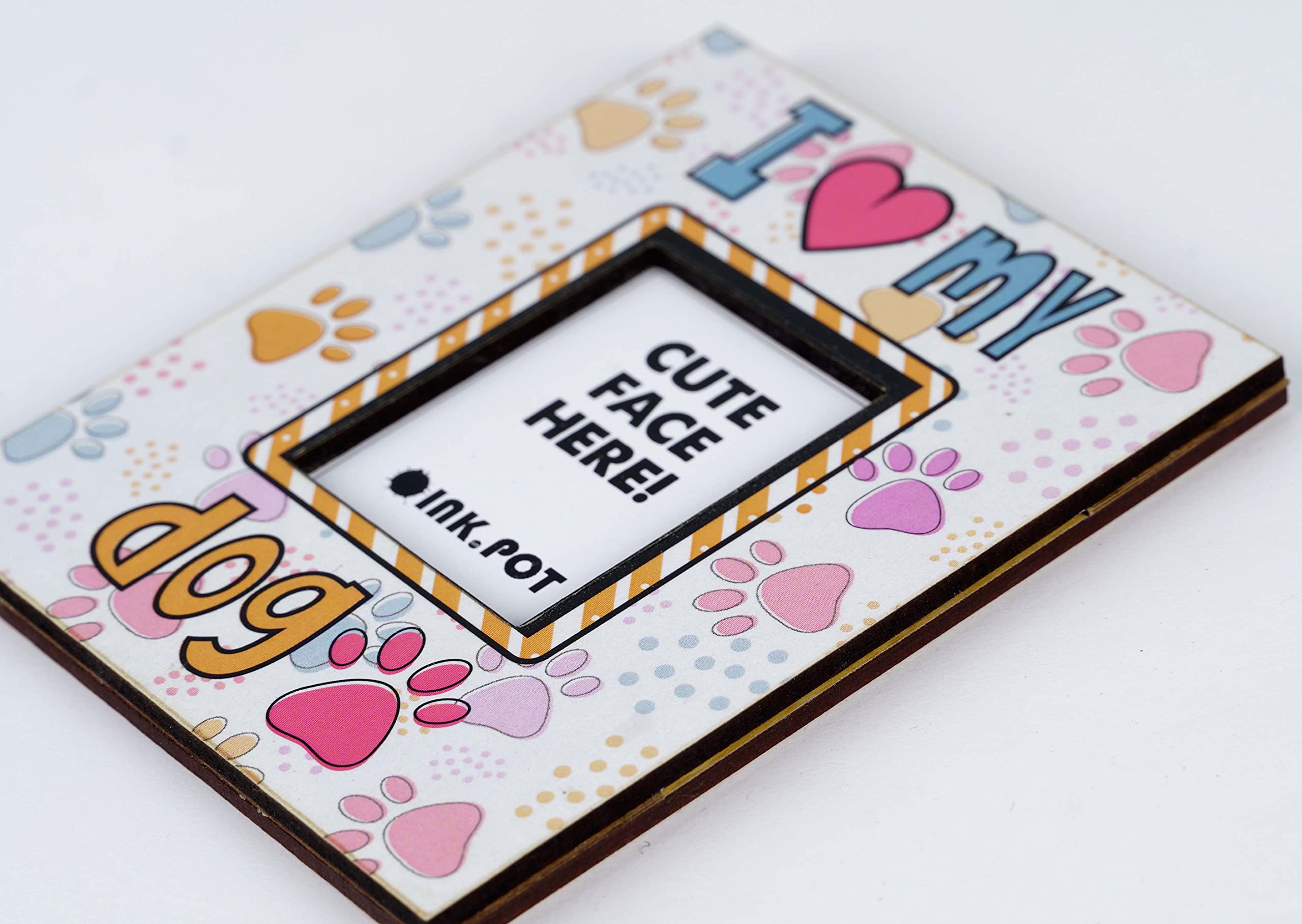 I Love My Dog Magnetic Photo Frame - Refrigerator Magnet for Pet Lovers - Mini Picture Frame (10x8cm) - Perfect Gift for Dog Owners & Home Decor
