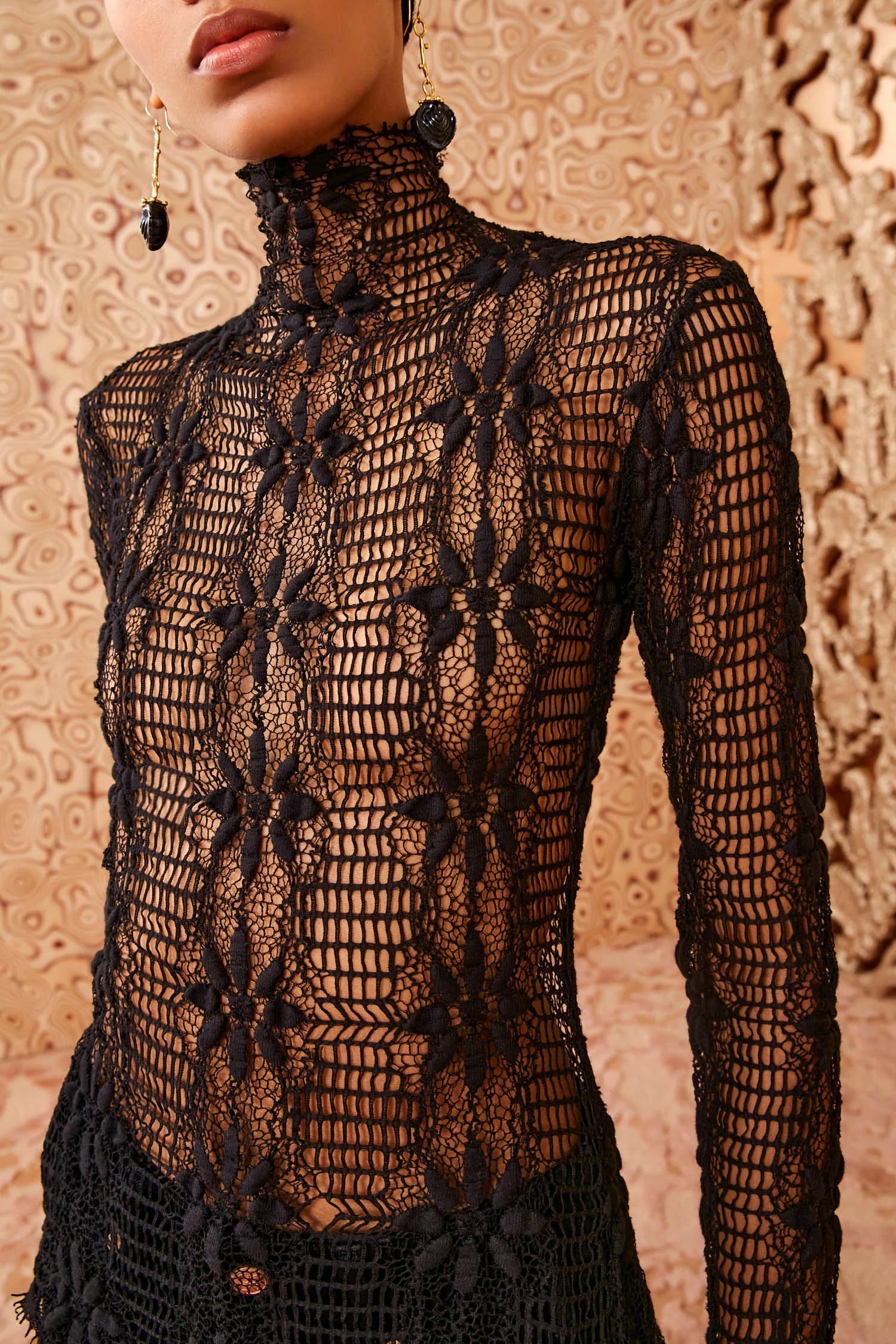 Amal Lace Top Black - Elegant Women's Fashion Blouse for Evening Parties & Date Nights