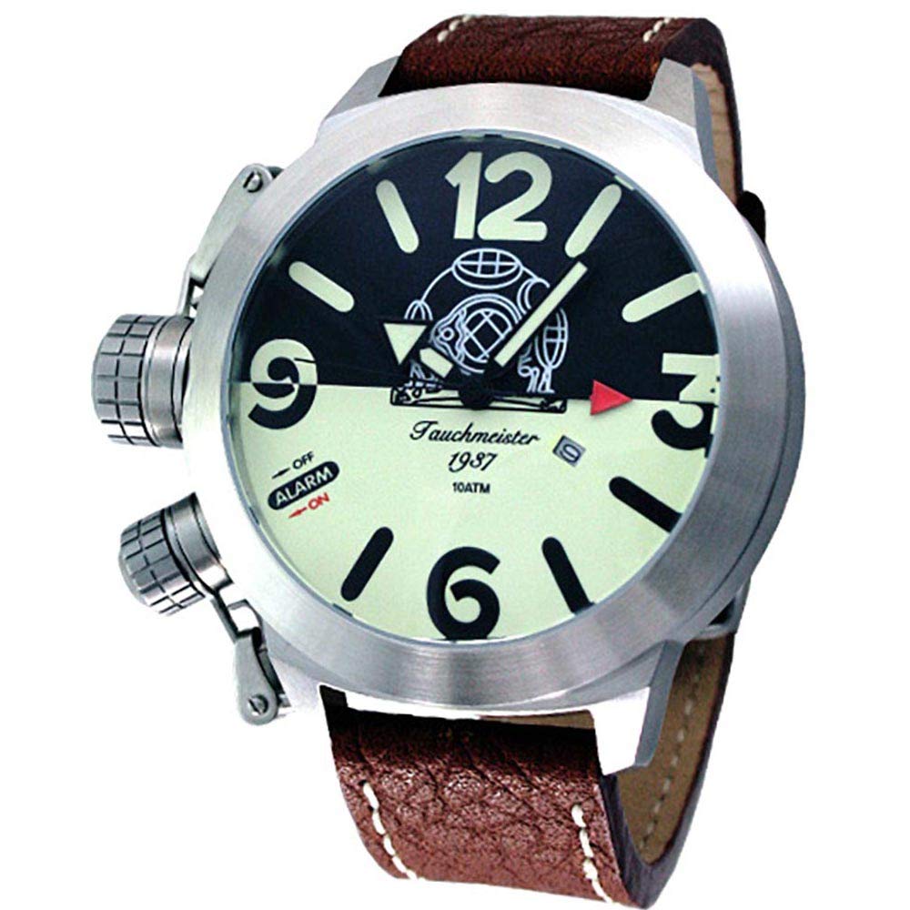 Tauchmeister T0233 Analog Waterproof Wristwatch with Alarm - Shock Resistant Mineral Glass - Perfect for Diving, Swimming & Outdoor Adventures