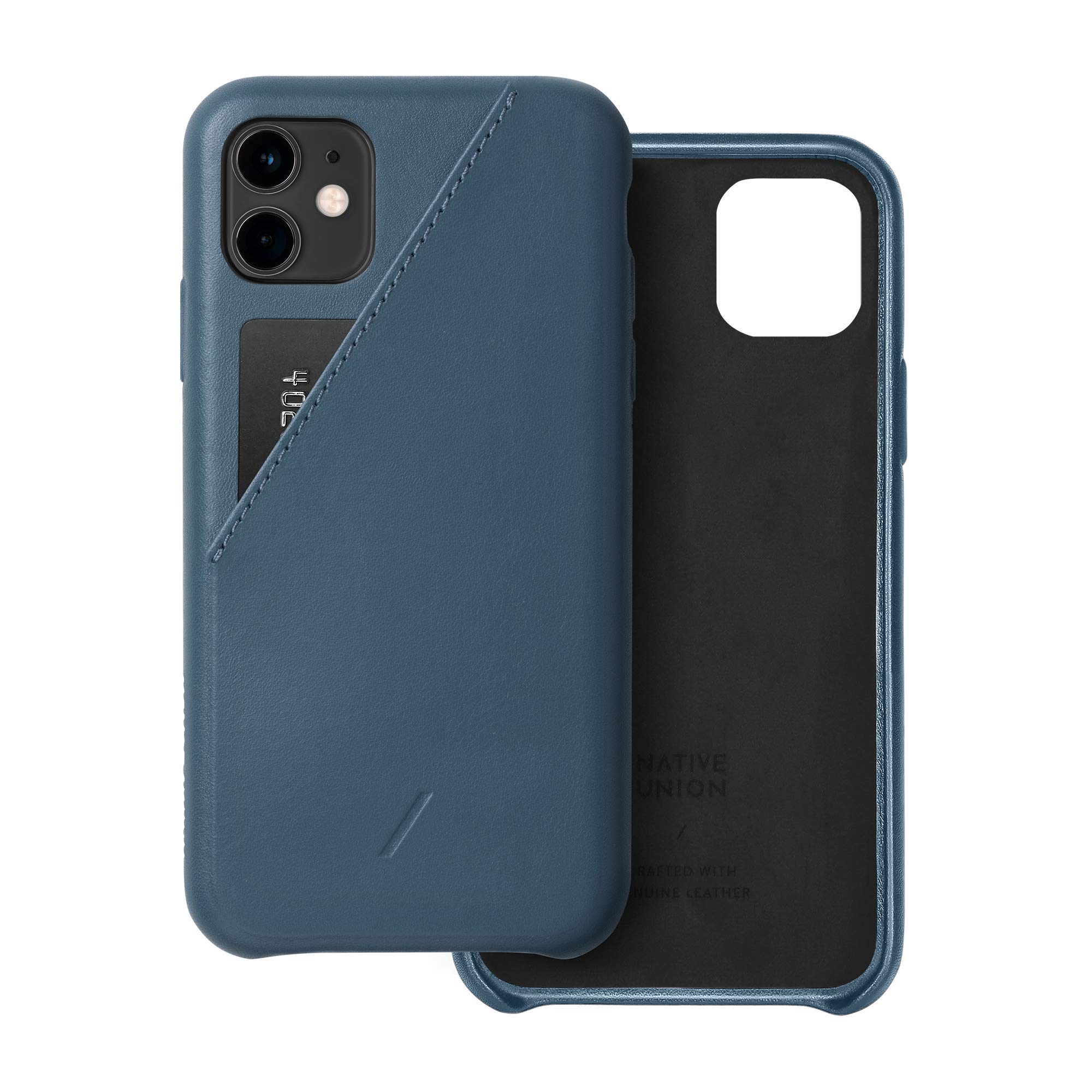 Native Union Bundle: Tempered Glass Screen Protector & Clic Card Case for iPhone 11 Pro/XS/X - Indigo Blue | Scratch Protection & Wallet Functionality for Everyday Use
