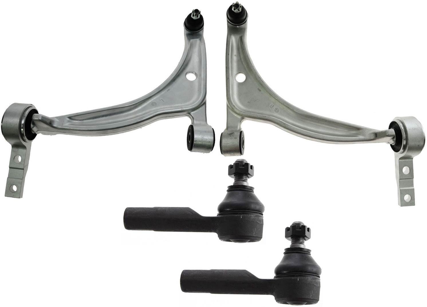 4-Piece Front Lower Control Arm Kit with Ball Joints & Tie Rod Ends - Compatible with 2002-2006 Nissan Altima & 2004-2008 Nissan Maxima - Durable Suspension Replacement Parts for Smooth Ride & Precise Steering