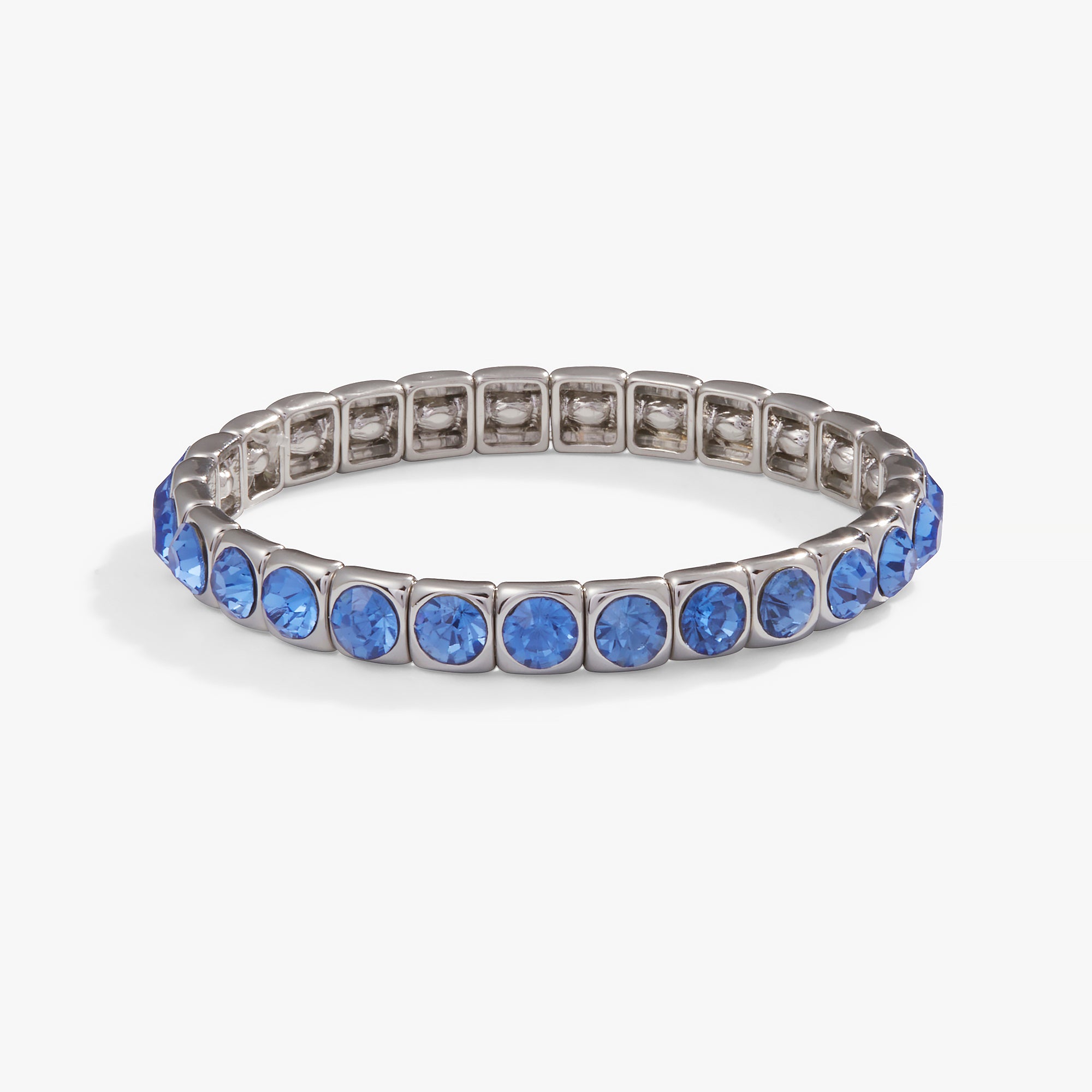 Sapphire Crystal Stretch Bracelet for Women - Elegant Adjustable Beaded Jewelry for Everyday Wear & Special Occasions