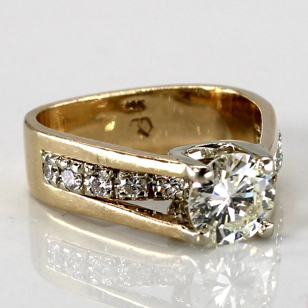 1.37ctw Solitaire Diamond Ring with Accents - SI1/SI2 I/J Clarity - Size 5.5 - Perfect for Engagement, Wedding & Anniversary Gifts