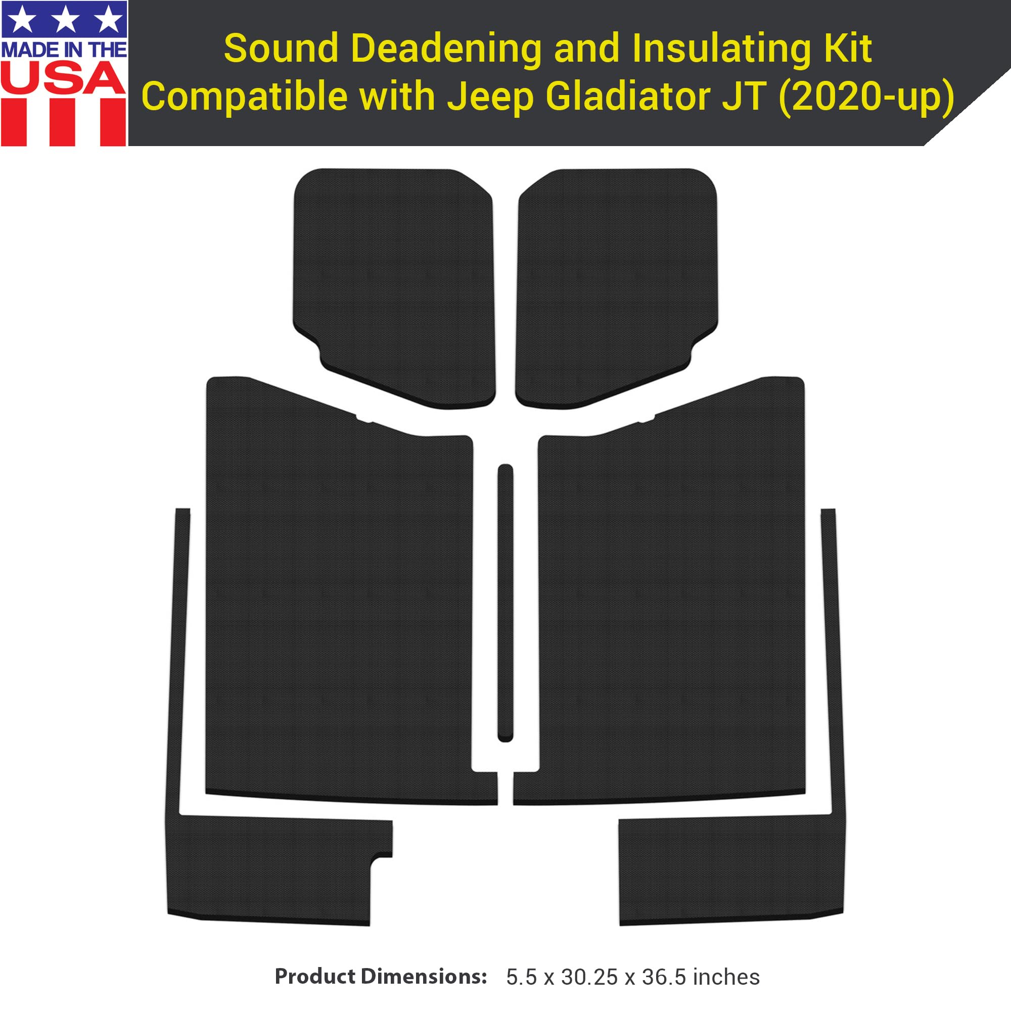 DESIGN ENGINEERING Sound Deadening and Insulating Headliner Kit for Jeep Gladiator JT (2020-2024) - Premium Noise Reduction & Thermal Insulation Accessories for Quieter Rides and Temperature Control