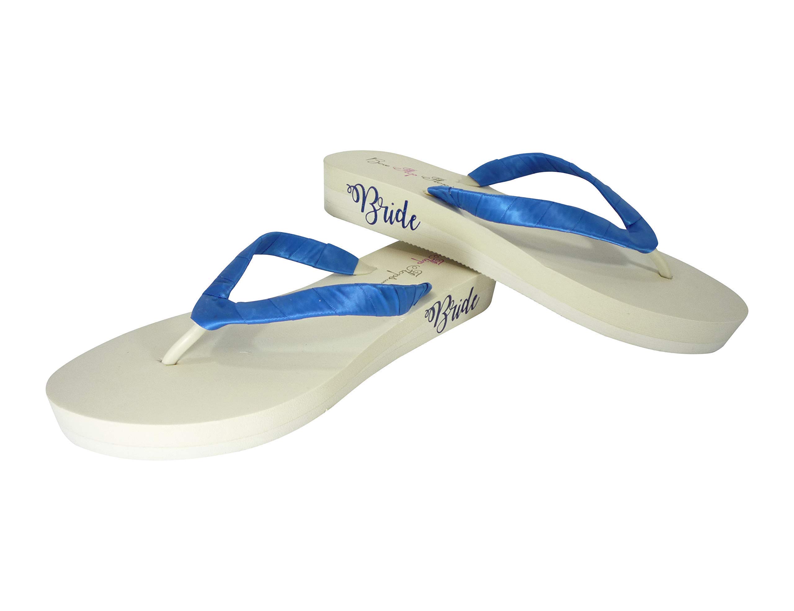 Elegant Ivory Bride Script Flip Flops for Weddings - Perfect for Bridal Showers, Bachelorette Parties & Beach Weddings