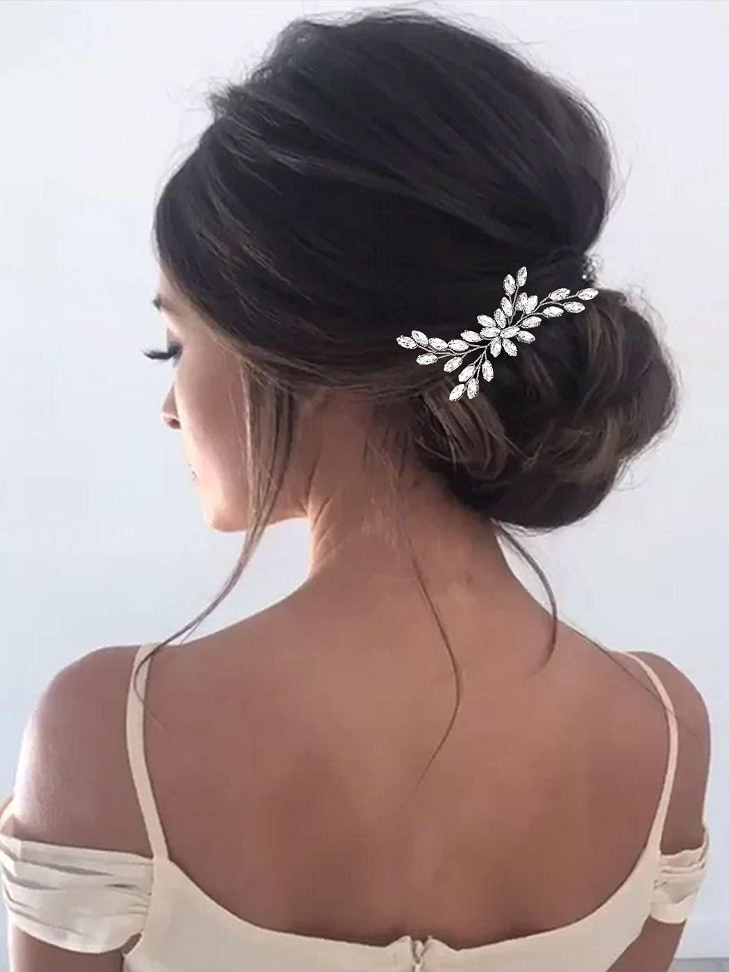 Unicra Bride Wedding Crystal Hair Pins - Silver Bridal Hair Accessories for Women & Girls (Pack of 1) | Perfect for Weddings, Prom, Parties & Special Occasions