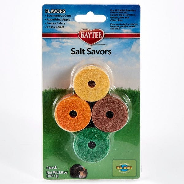 Kaytee Salt Savor Mini - Natural Mineral Block for Small Pets, Birds, Rabbits & Hamsters | Essential Nutrition Supplement for Healthy Teeth & Bones | Perfect for Cages, Habitats & Outdoor Play Areas
