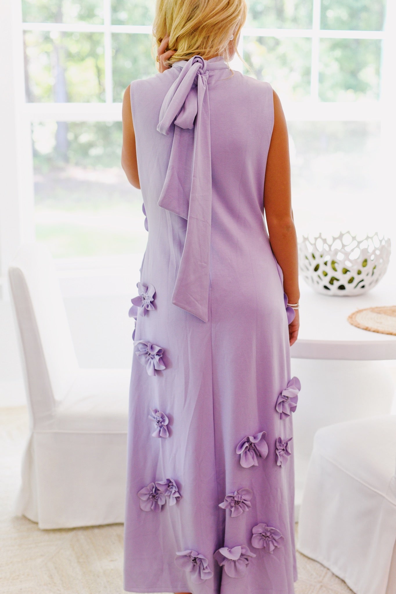 Elegant Purple Floral Embellished Maxi Dress for Women - Perfect for Weddings, Parties & Summer Vacations