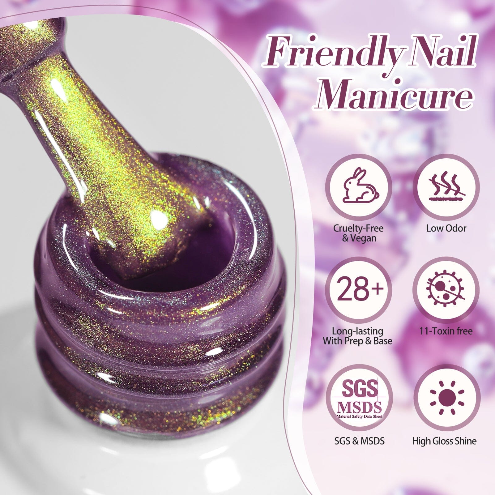 Purple Magnetic Cat Eye Gel Polish - MY270 Honey Trap 15ml Nail Lacquer for Salon & Home Manicures | Long-Lasting UV/LED Nail Art Design