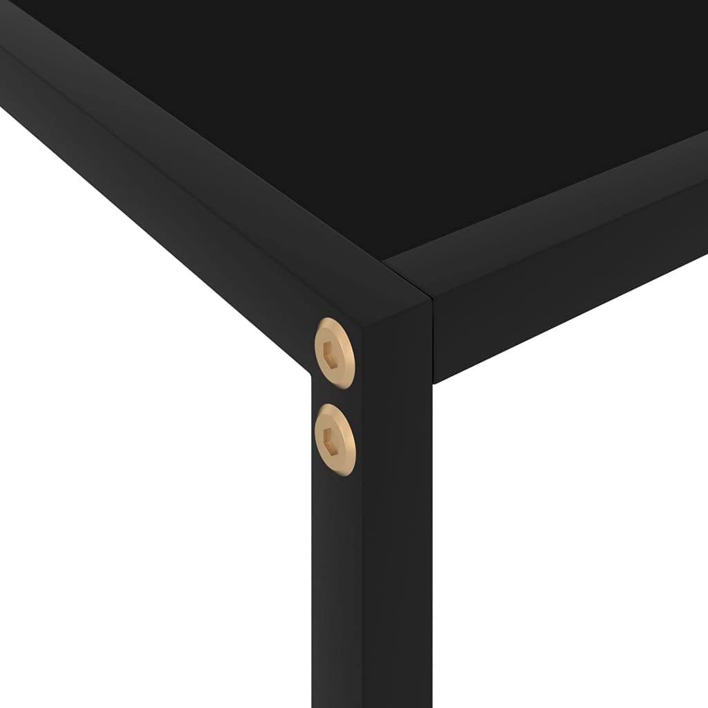 Modern Narrow Console Table with Tempered Glass Top - 23.6