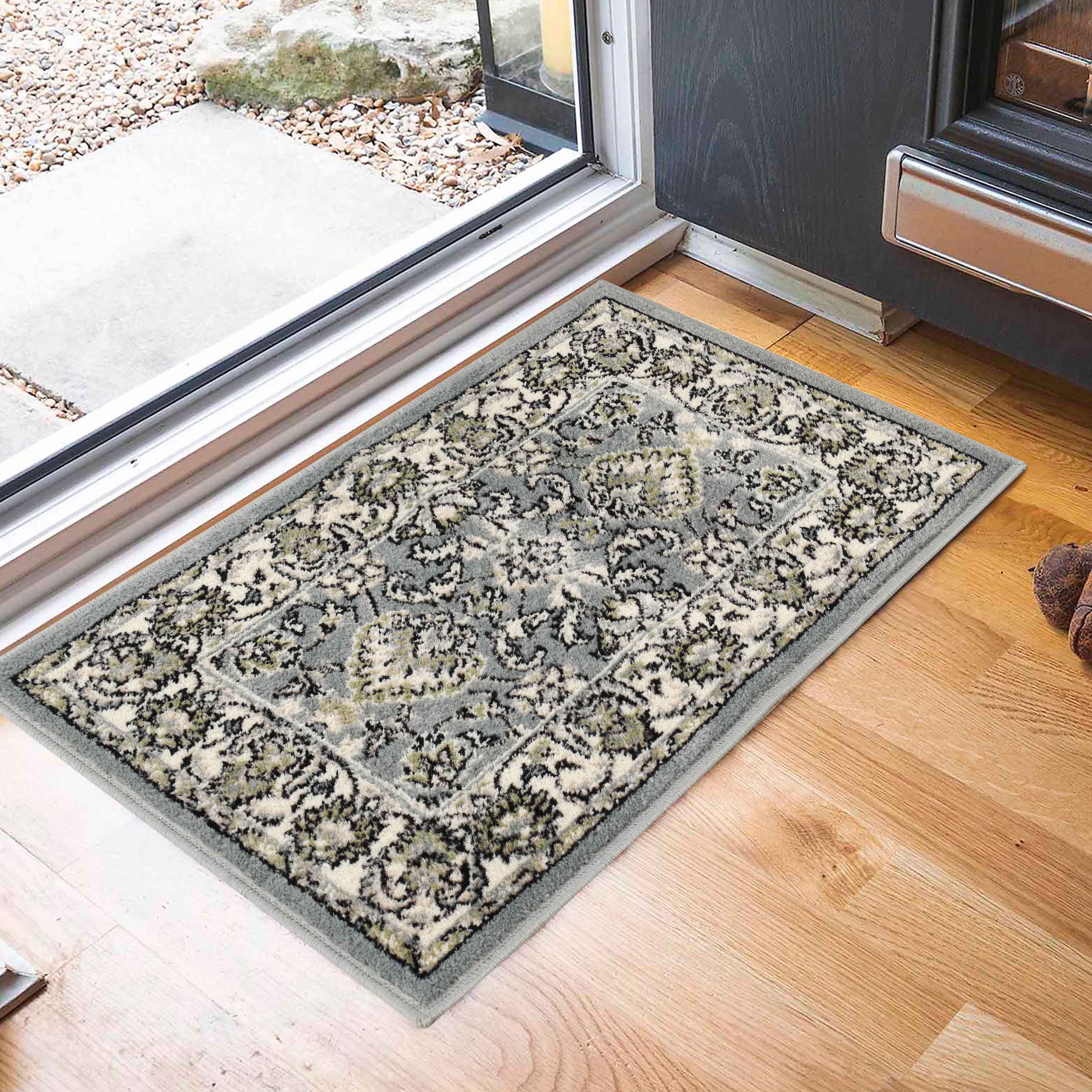 Lille Elegant Floral Indoor Area Rug - Non-Slip Soft Living Room Carpet Runner for Bedroom, Hallway & Entryway Decor