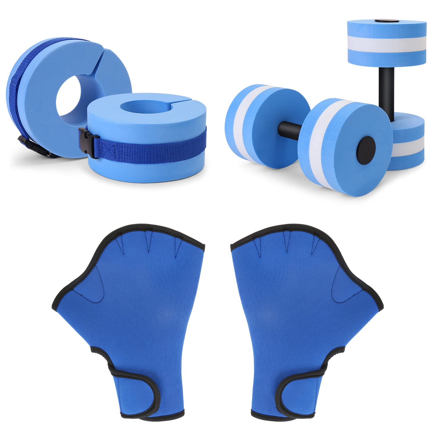 Premium Water Aerobics Set - Foam Dumbbells & Swim Cuffs for Pool Fitness, Aquatic Exercise Equipment - Ideal for Water Workouts, Swimming Training & Hydrotherapy Sessions
