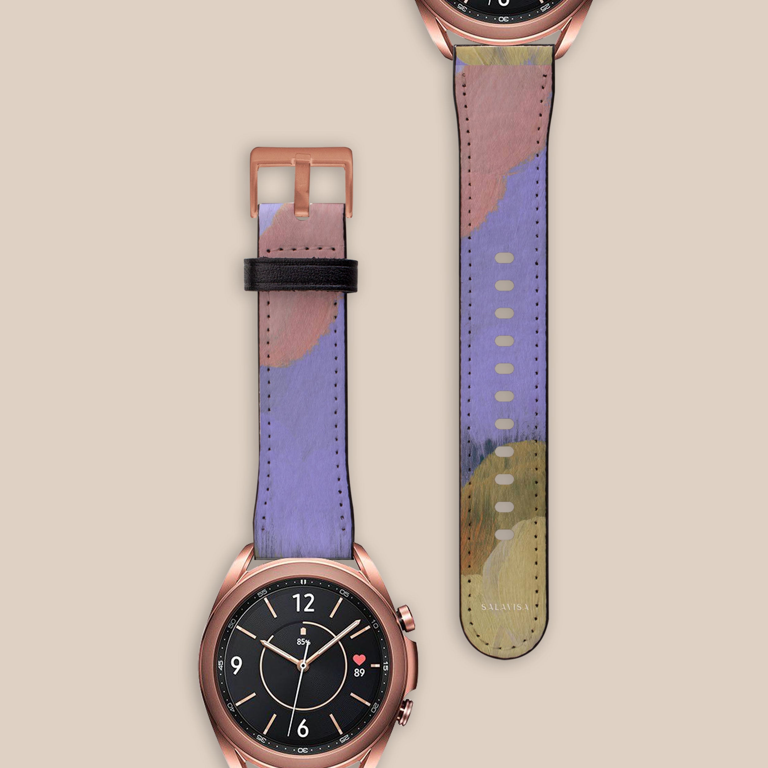 Galaxy Watch Band for Women & Men - Soft Canvas Strap with Spring Design - Compatible with Samsung Galaxy Watch 4/5/6, Active 2, Fit 2 - Perfect for Workouts, Running & Daily Wear