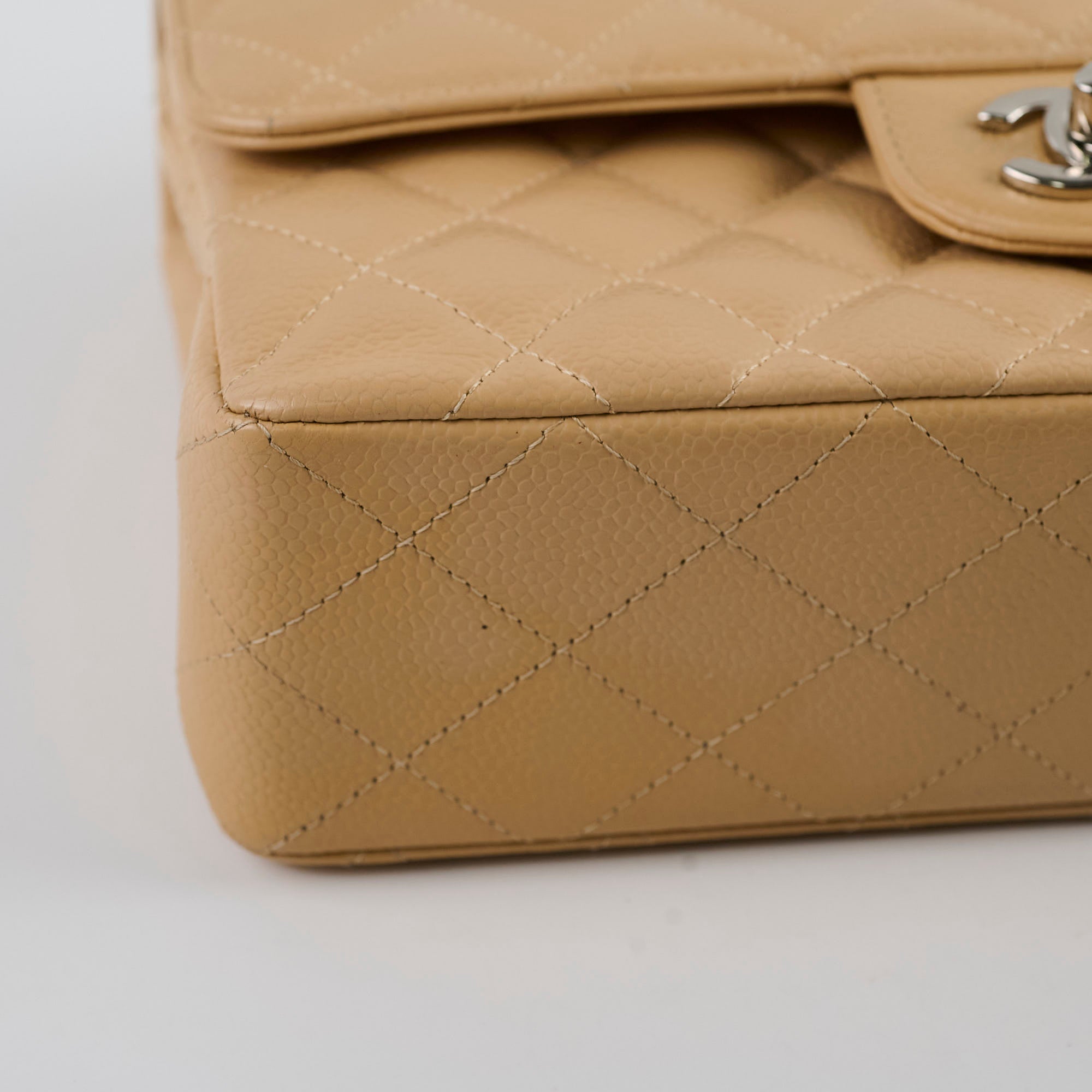 Chanel Small Caviar Double Classic Flap Bag Beige Clair - Luxury Designer Handbag for Women, Perfect for Parties, Dating & Special Occasions