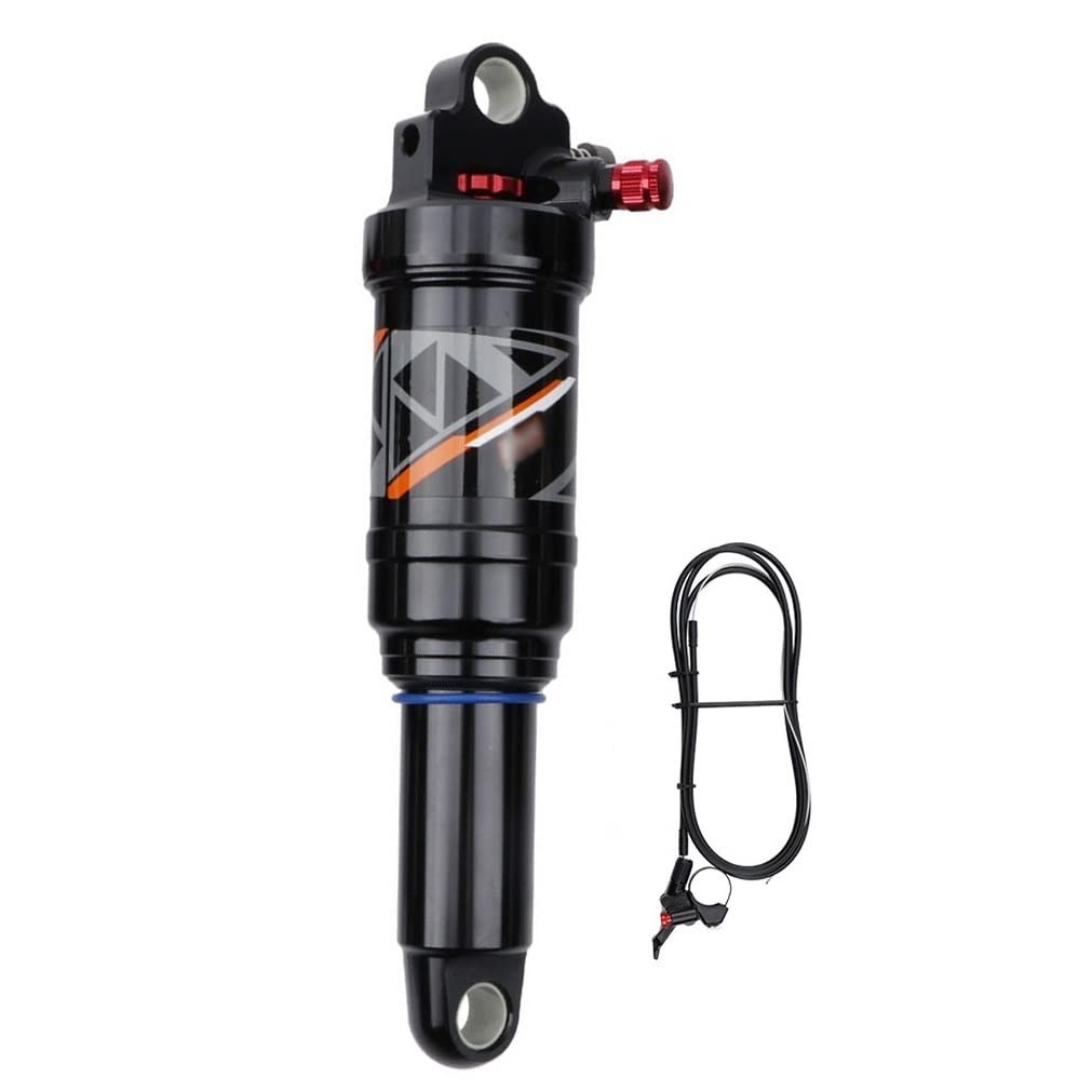 Mountain Bike Rear Shock Absorber - Adjustable Rebound, Remote Lockout & Air Compression - 165mm/190mm/200mm/210mm Rear Suspension (Black) - Perfect for Trail Riding, Downhill & MTB Adventures
