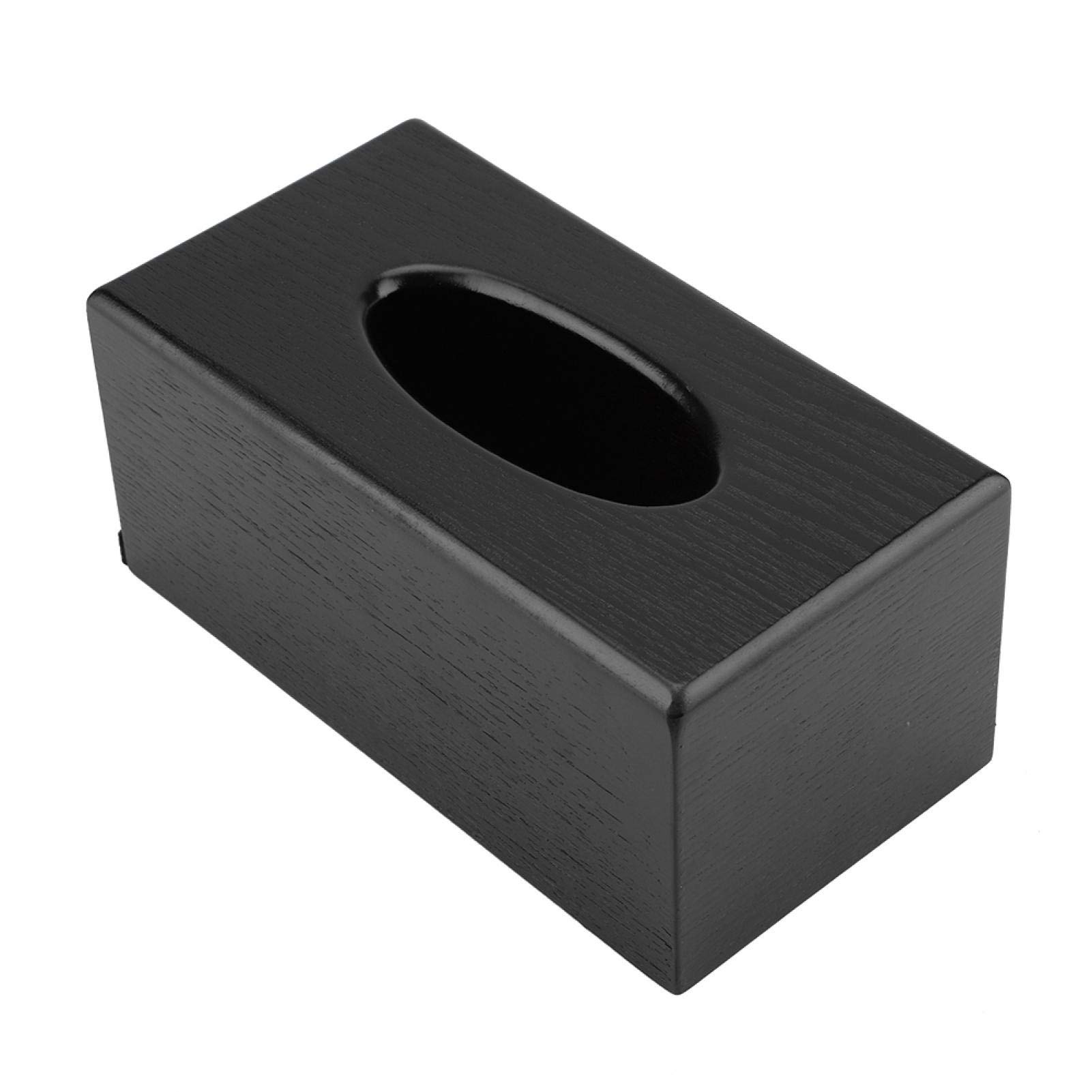 EVTSCAN Rectangular Wooden Tissue Box - Natural Elegance for Living Room, Bedroom, Kitchen | Stylish Home Decor & Practical Storage (Black) - Perfect for Sofa Side Tables, Nightstands, and Bathroom Countertops