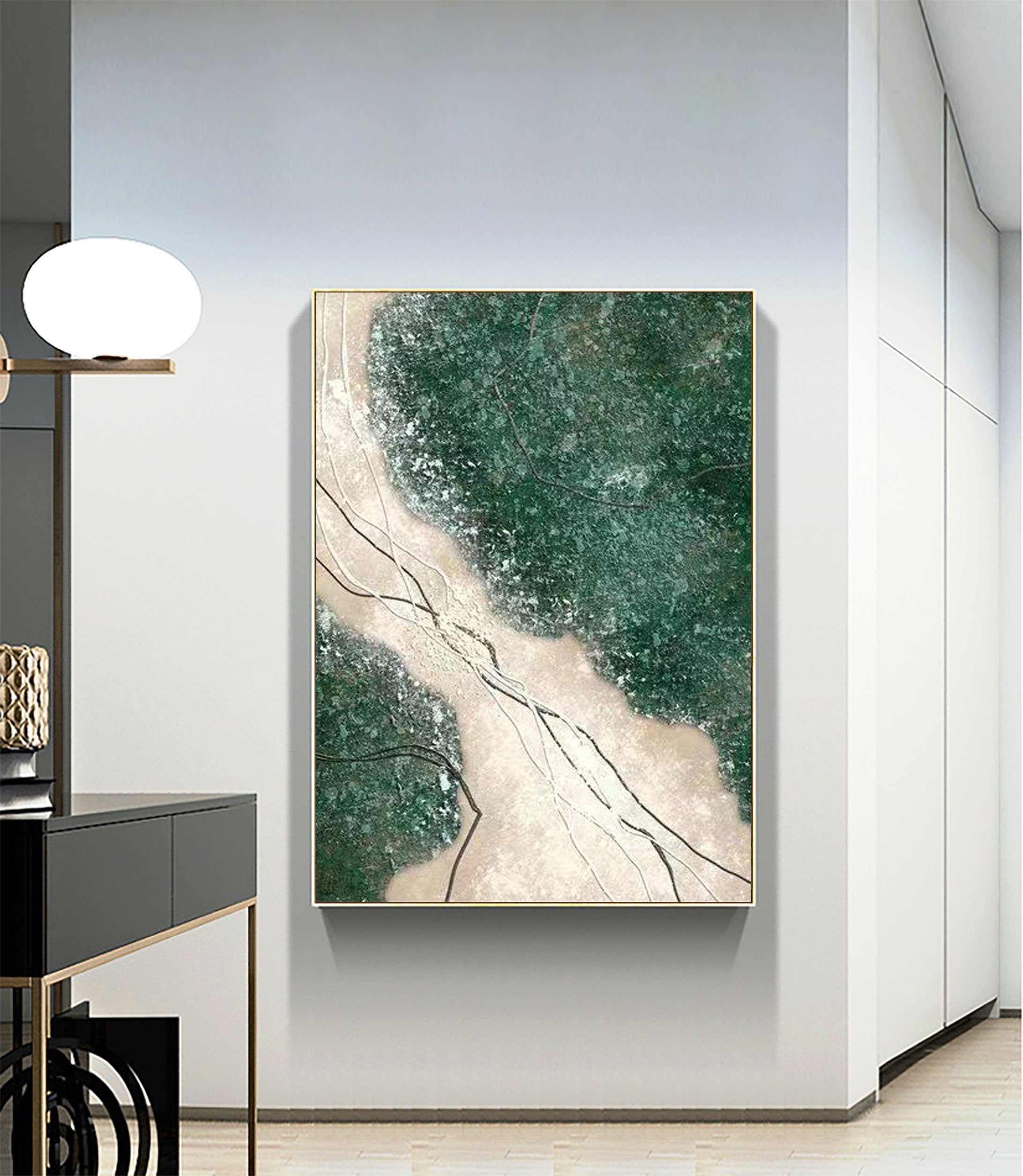 Blue & Green Abstract Wall Art Print #BG004 - Modern Home Decor for Living Room, Bedroom & Office