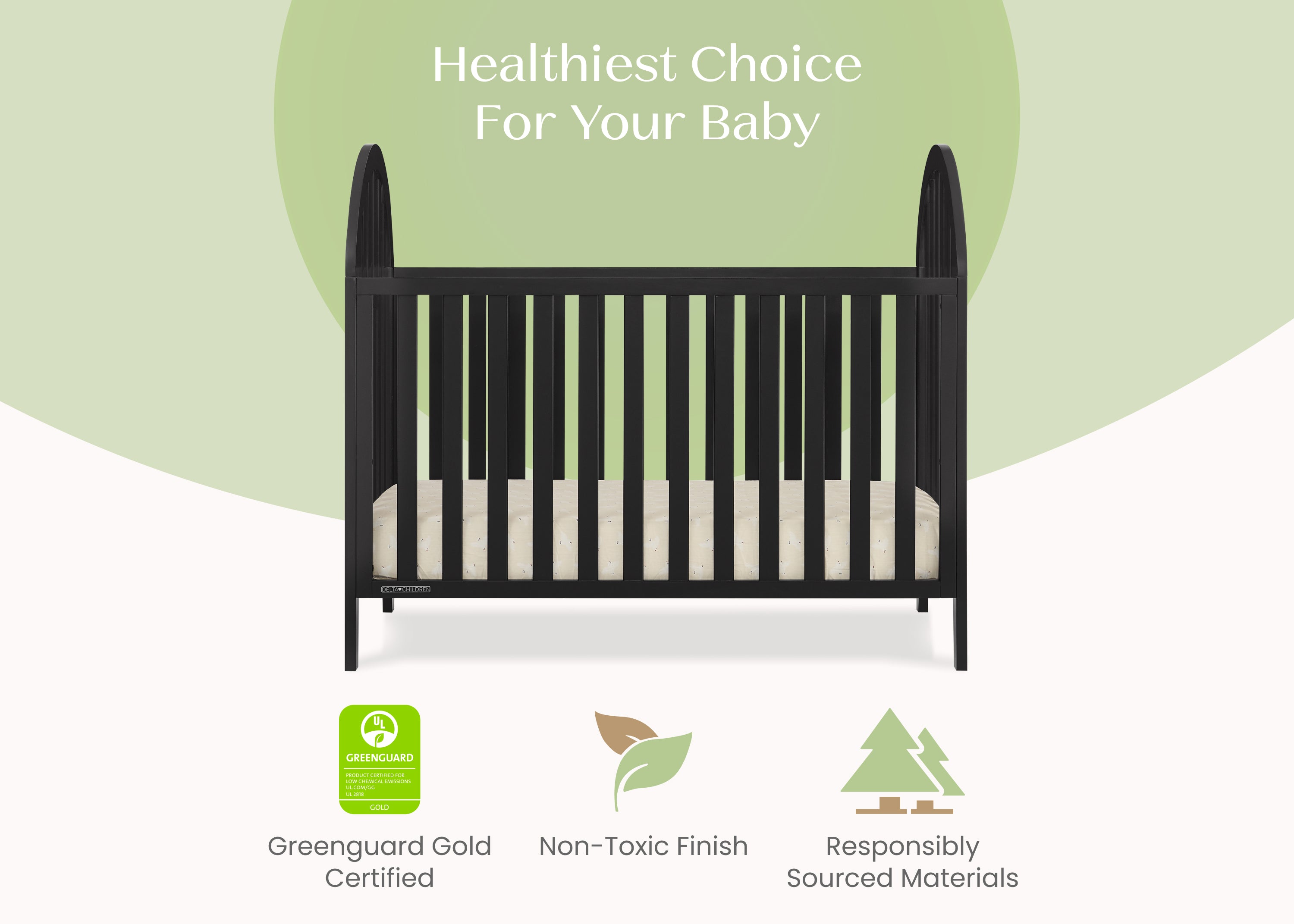 Milano 4-in-1 Convertible Baby Crib - Toddler Bed, Daybed & Full-Size Bed - Nursery Furniture for Boys & Girls - Perfect for Newborn to Teen Years