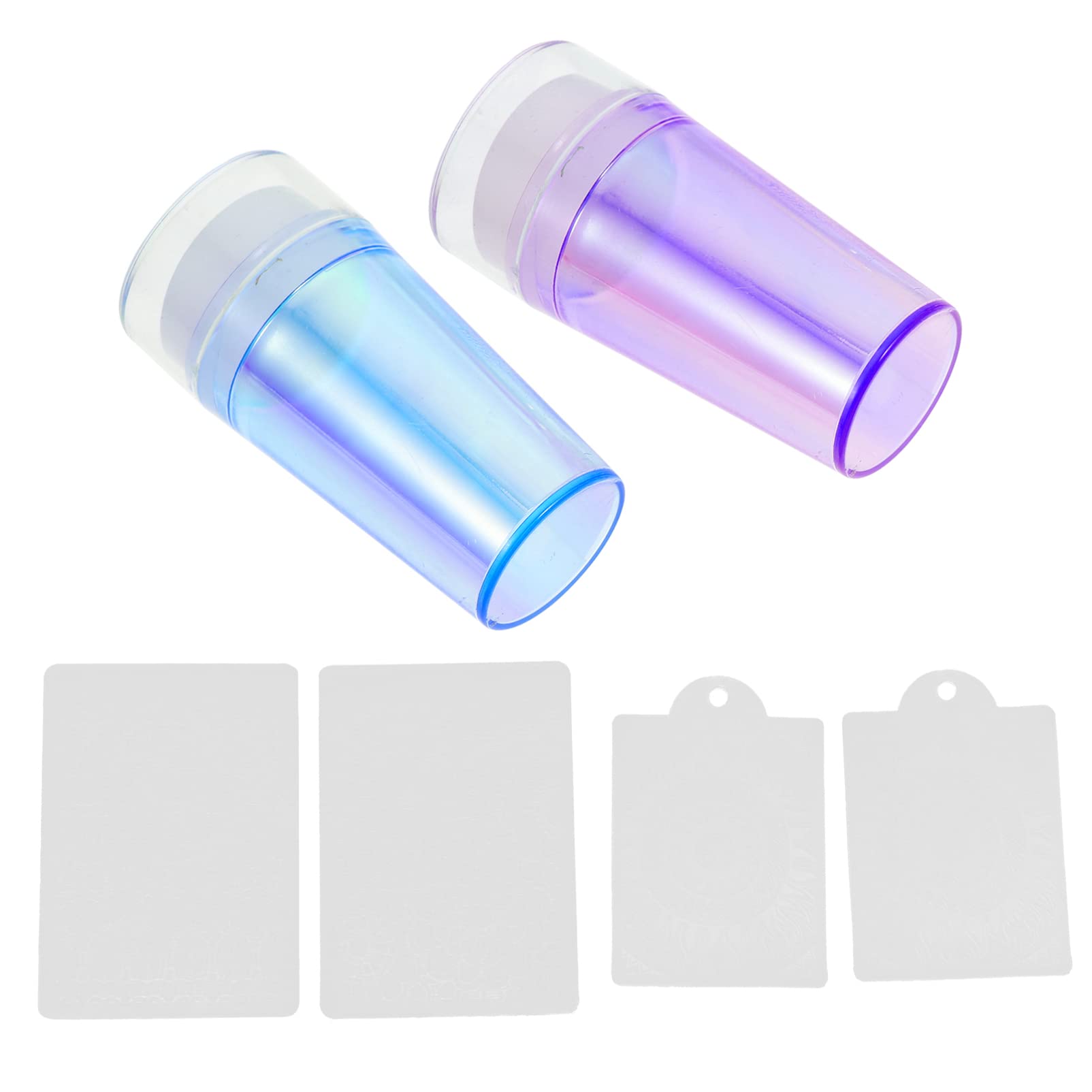 Beavorty 2 Sets Professional Nail Stamp Kit - Nail Art Stencils, Silicone Stamper & Printing Plates for Holiday Manicure Designs | DIY Nail Art at Home or Salon Use