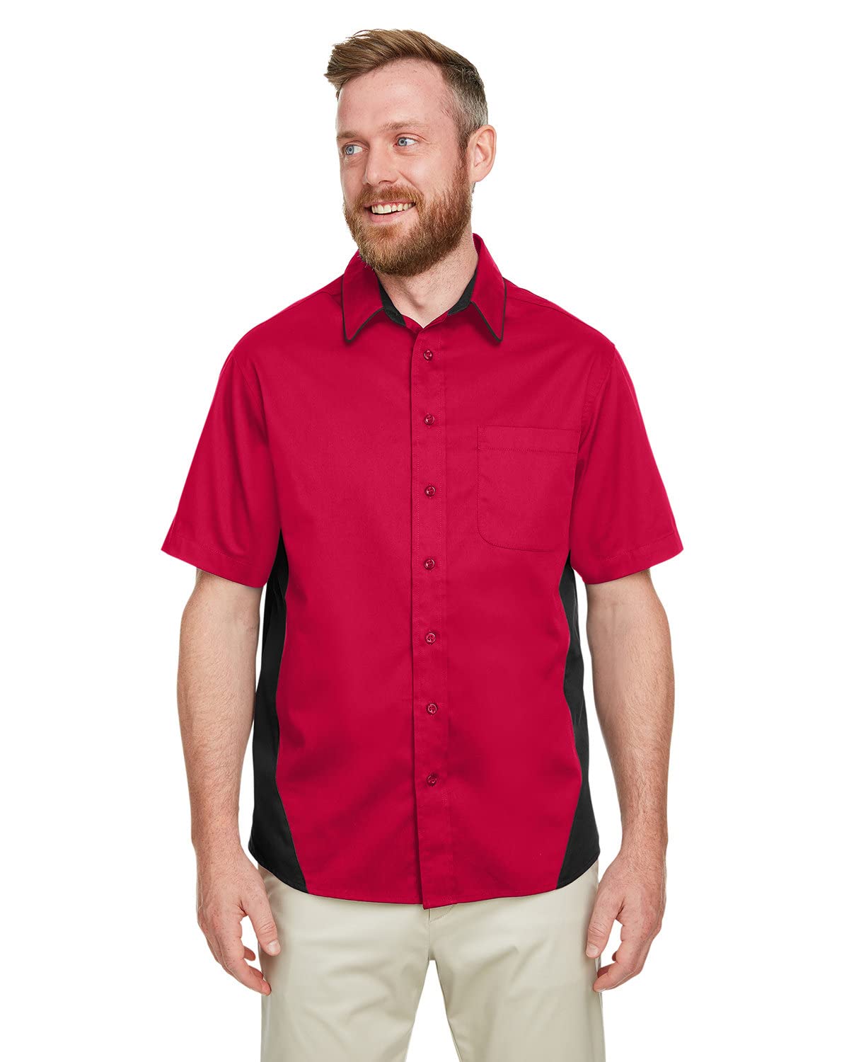 Men's Tall Flash IL Colorblock Short Sleeve Shirt - Stylish Casual Button Down for Summer, Beach & Outdoor Activities