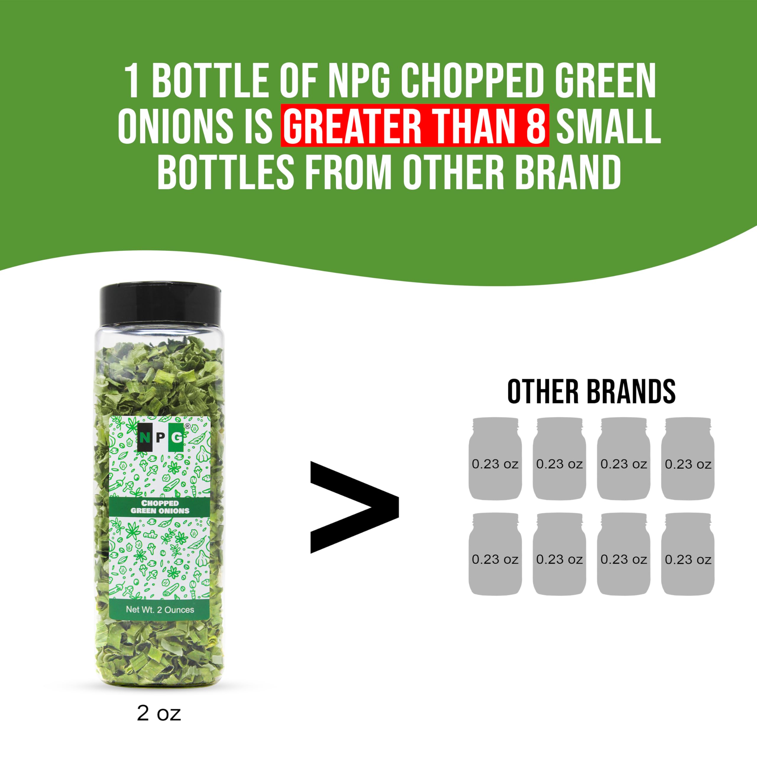 Freeze Dried Chopped Green Onions 2 Oz - All Natural, Non-GMO, Gluten Free Dried Scallions - Perfect for Cooking, Salads, Garnish & Meal Prep - Gourmet Spring Onion Seasoning for Soups, Baked Potatoes & Asian Dishes