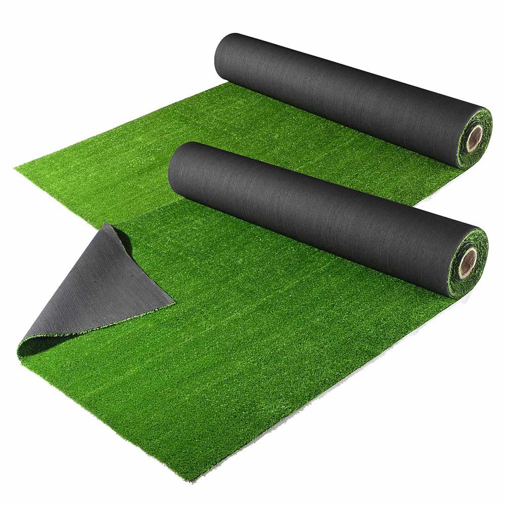 Premium 130x5ft Outdoor Grass Carpet with Drainage Holes - 2 Pack (65x5ft Each) - Artificial Turf for Patio, Balcony & Garden - Perfect for Pets, Play Areas & Landscaping