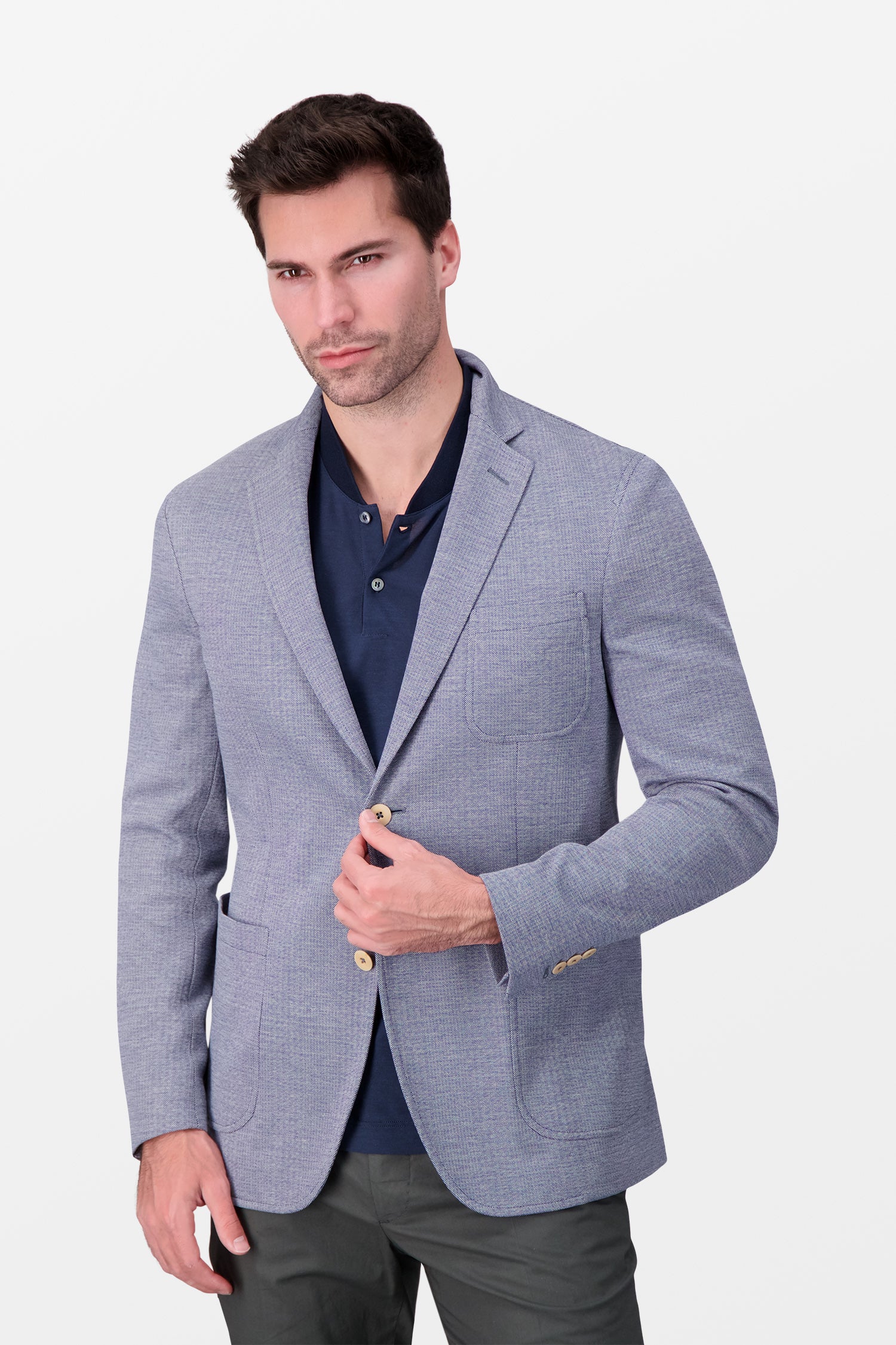 Montedoro Classic Blue Blazer for Men - Premium Slim Fit Single Breasted Business Jacket - Perfect for Office, Weddings & Formal Events